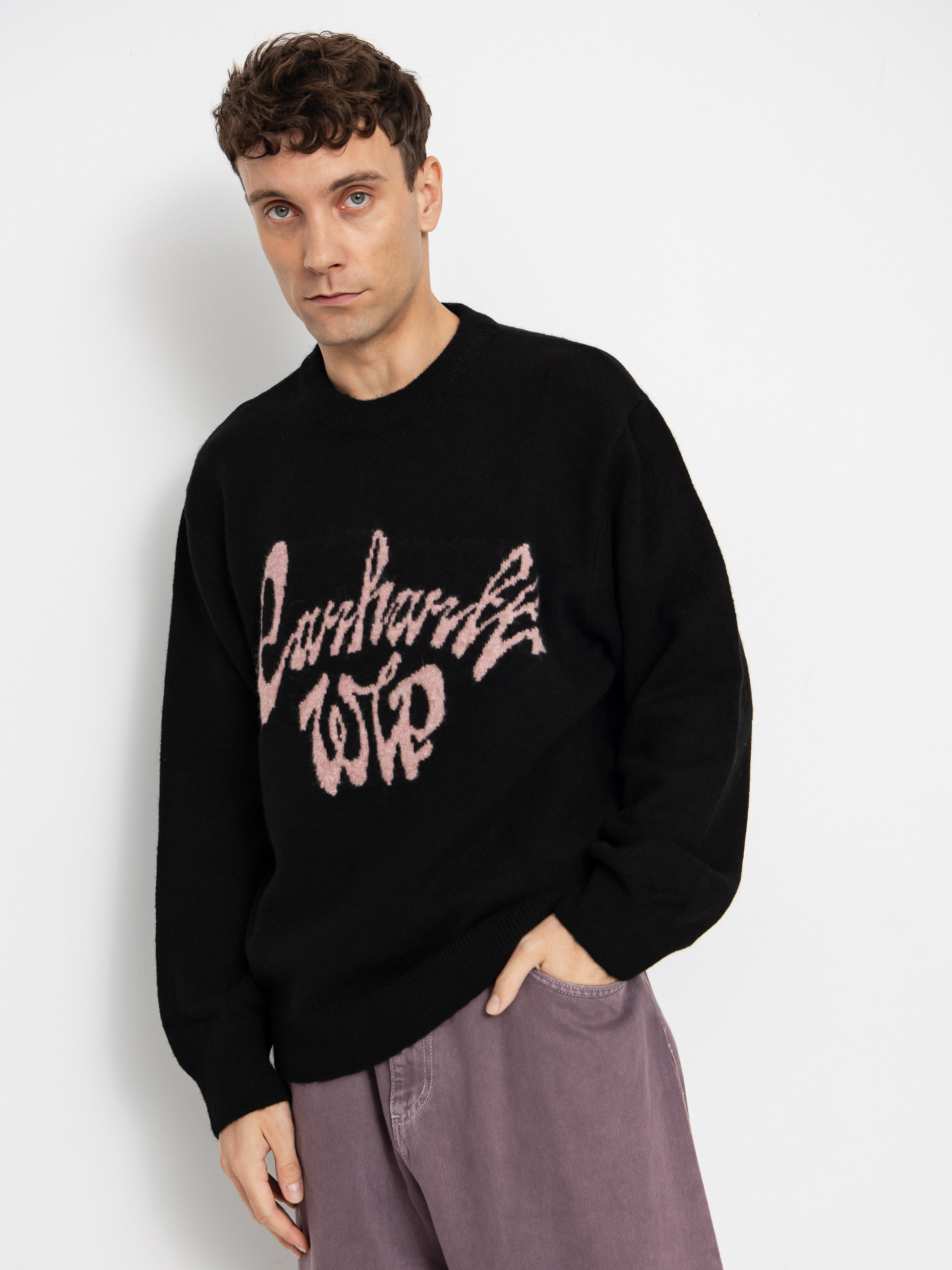 Sweter Carhartt WIP Chedda (black/glassy pink)