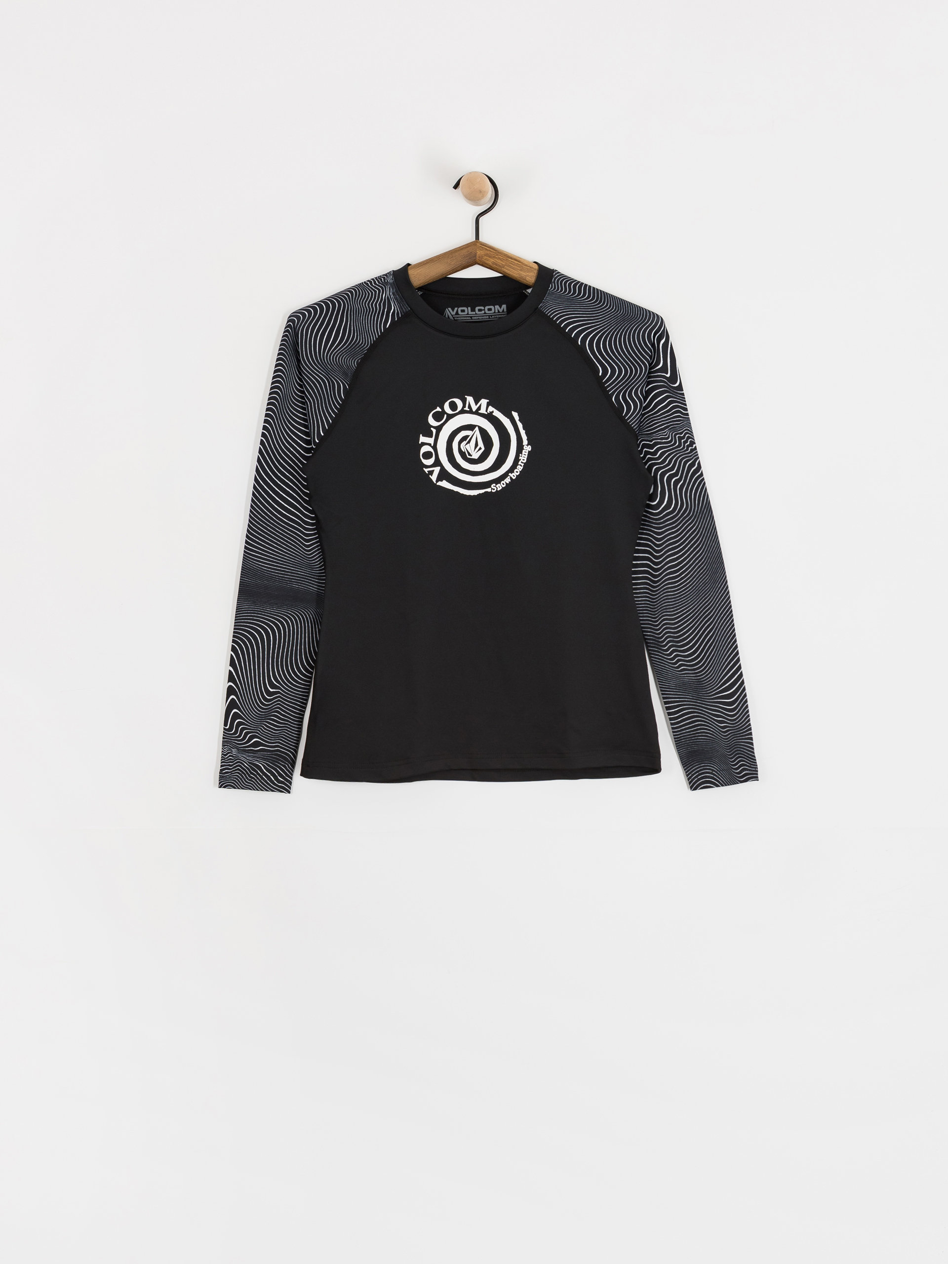 Damski Longsleeve aktywny Volcom V Science Crew (black white)