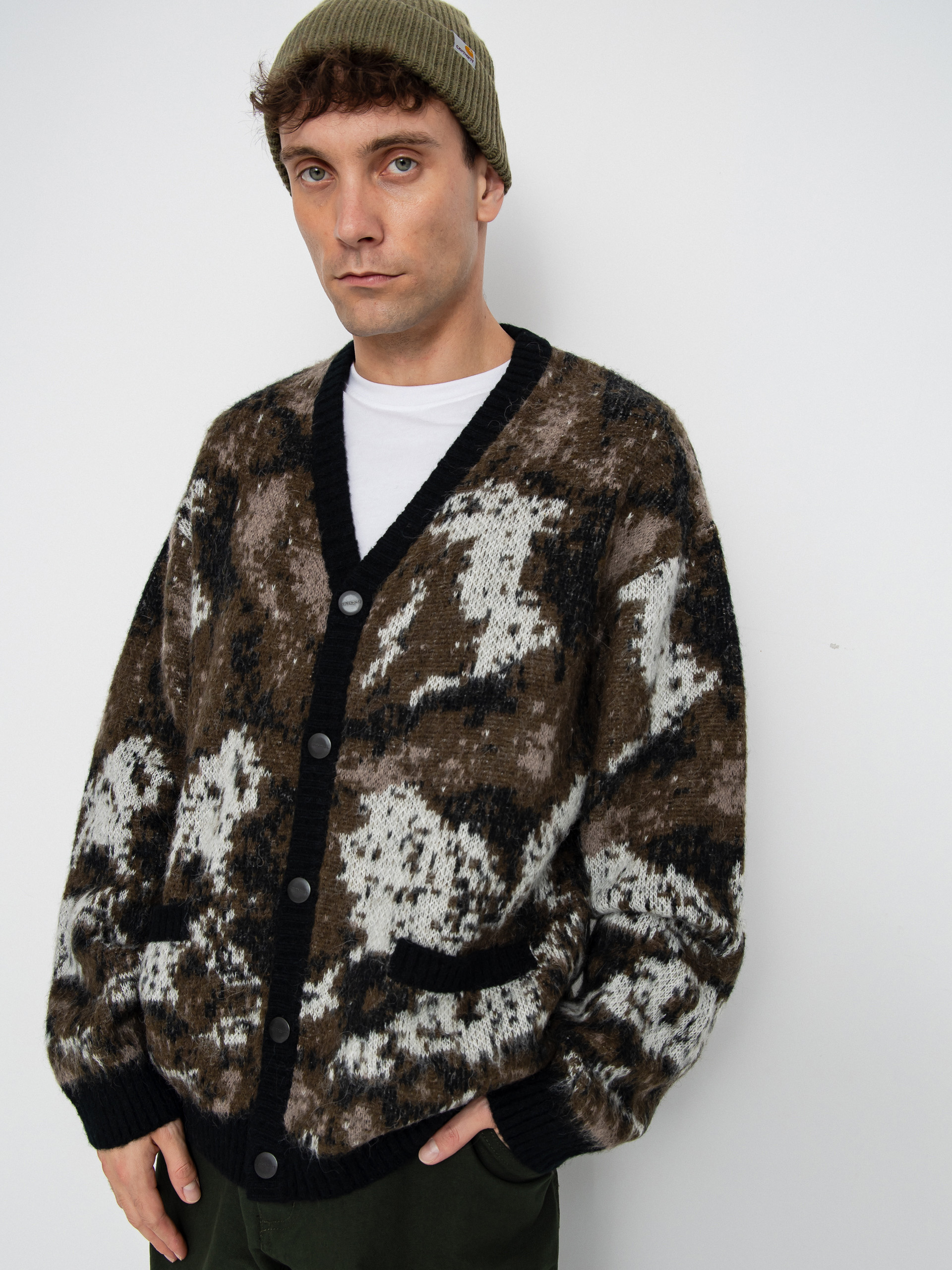Sweter Carhartt WIP Merton Cardigan (wild dog jacquard)
