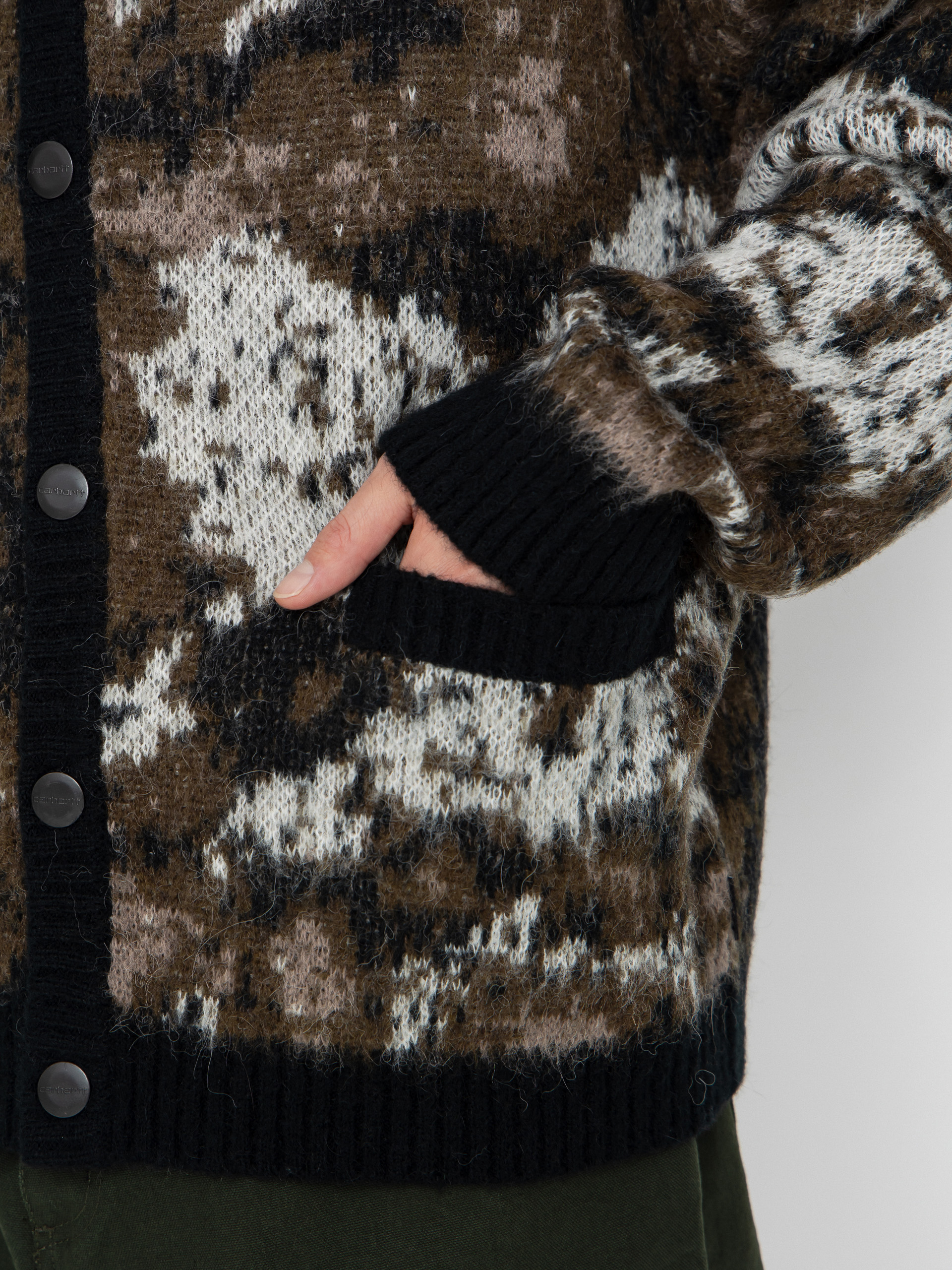 Sweter Carhartt WIP Merton Cardigan (wild dog jacquard)