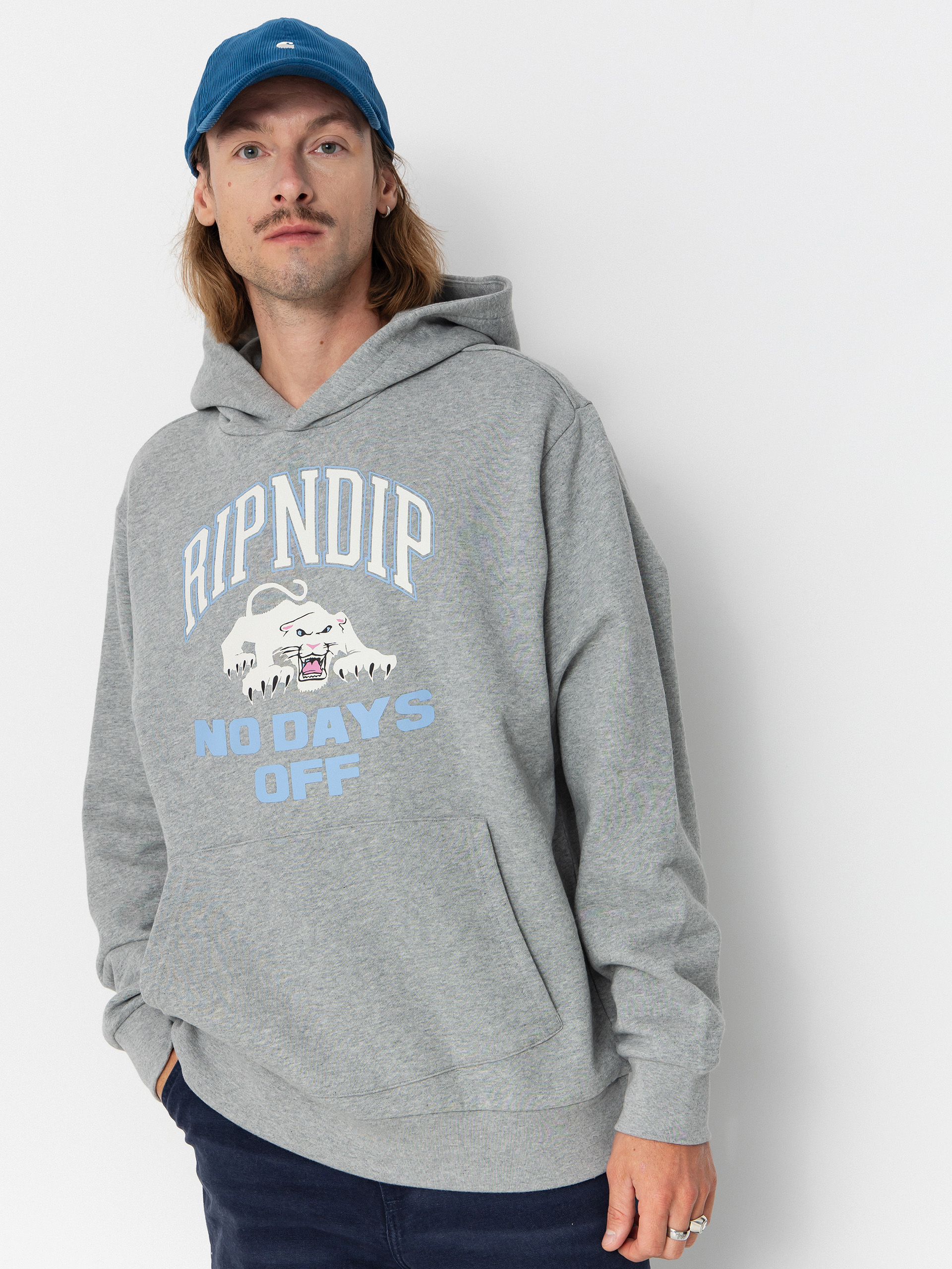 Bluza z kapturem RipNDip White Panther HD (heather grey)