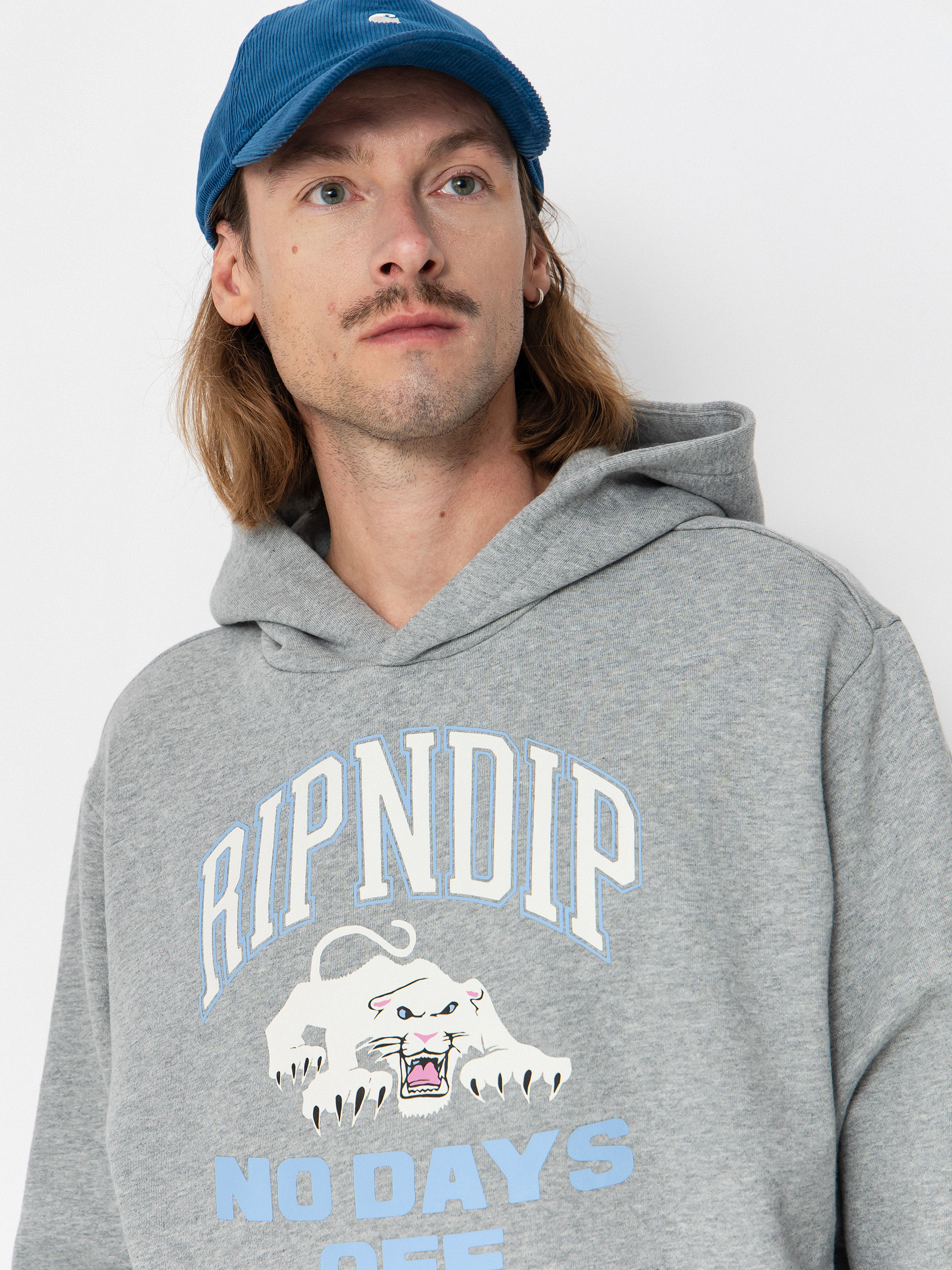 Bluza z kapturem RipNDip White Panther HD (heather grey)