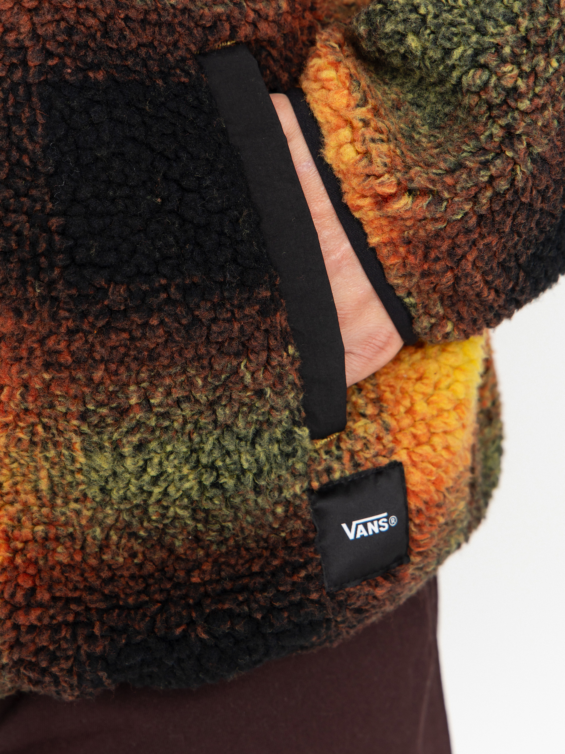 Męski Polar Vans Heights Sherpa Full Zip (black/herritage mustard)