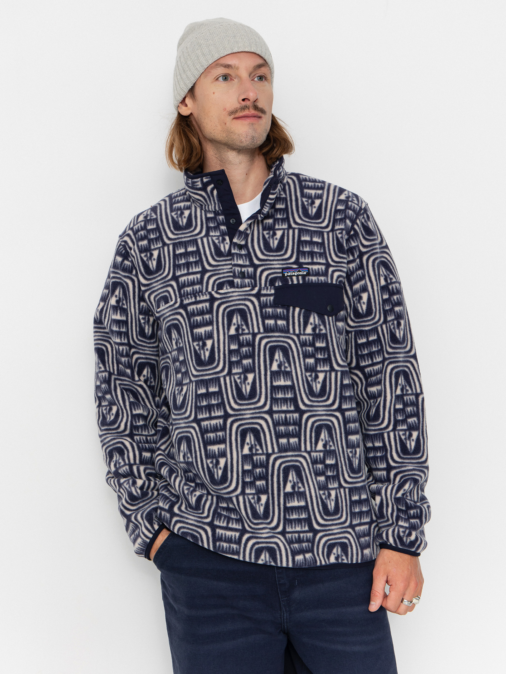 Polar Patagonia LW Synch Snap T (flow sunken blue)