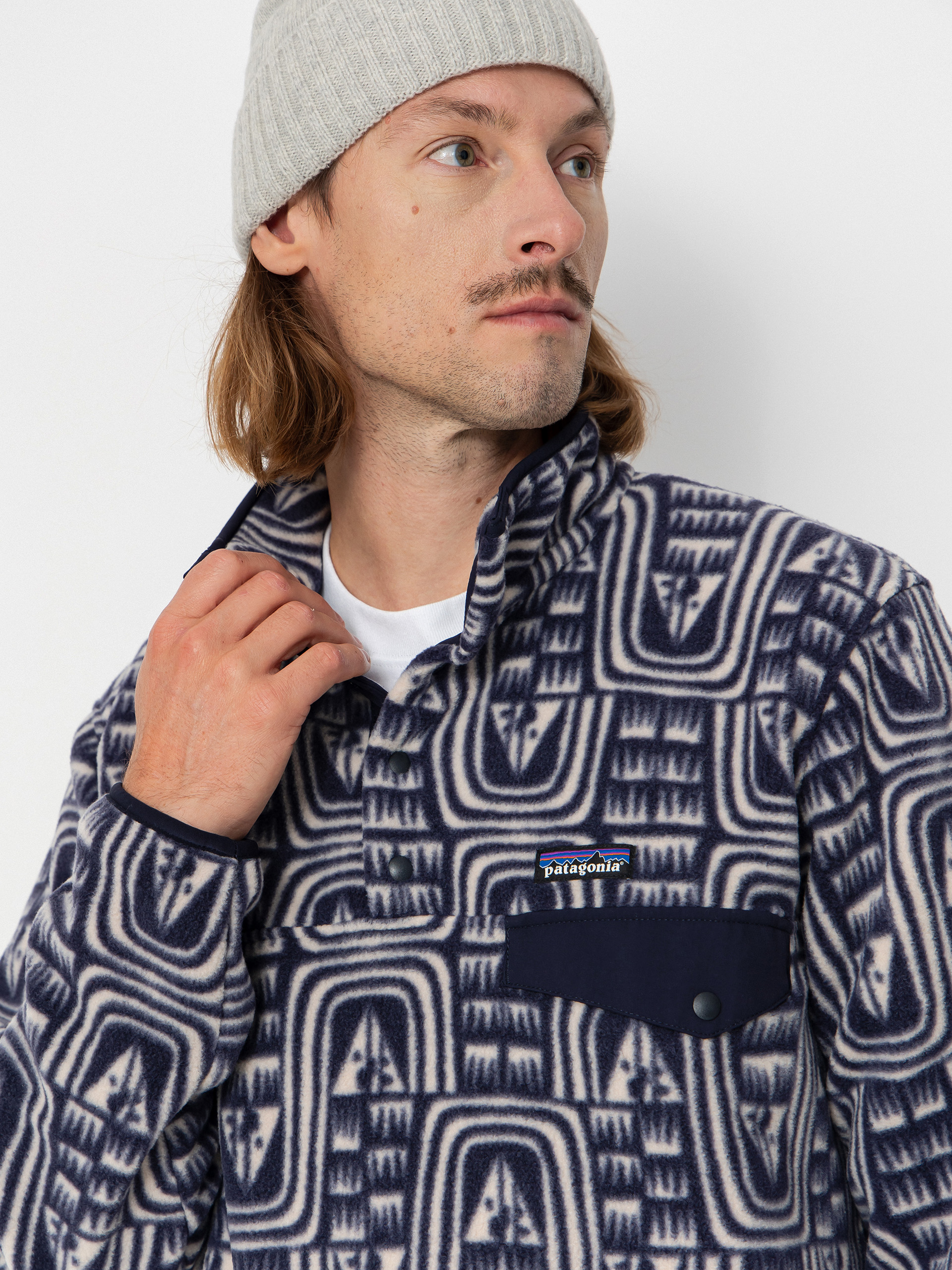 Męski Polar Patagonia LW Synch Snap T (flow sunken blue)