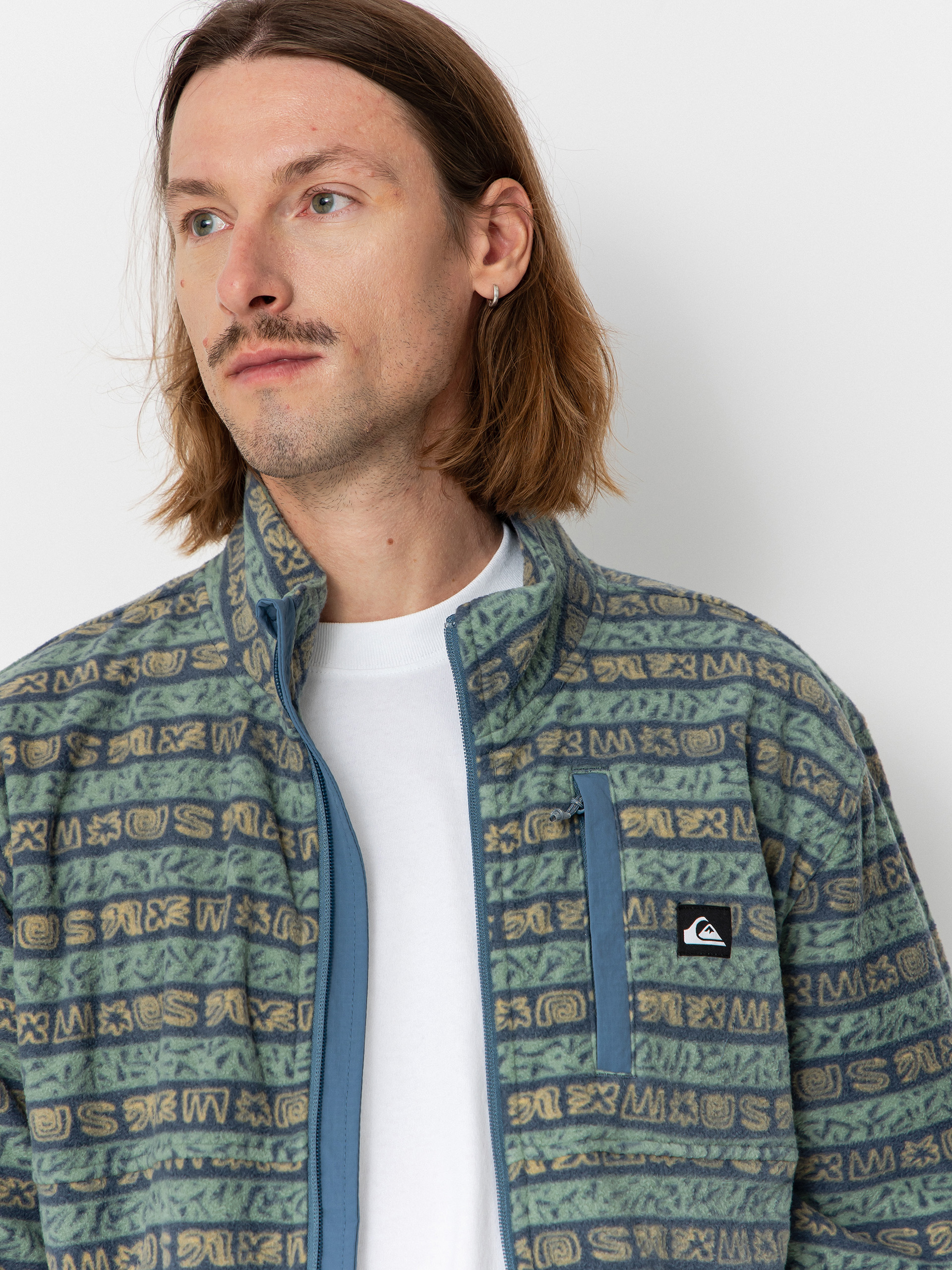 Męski Polar Quiksilver No Destination FZ (granite terra stripe)