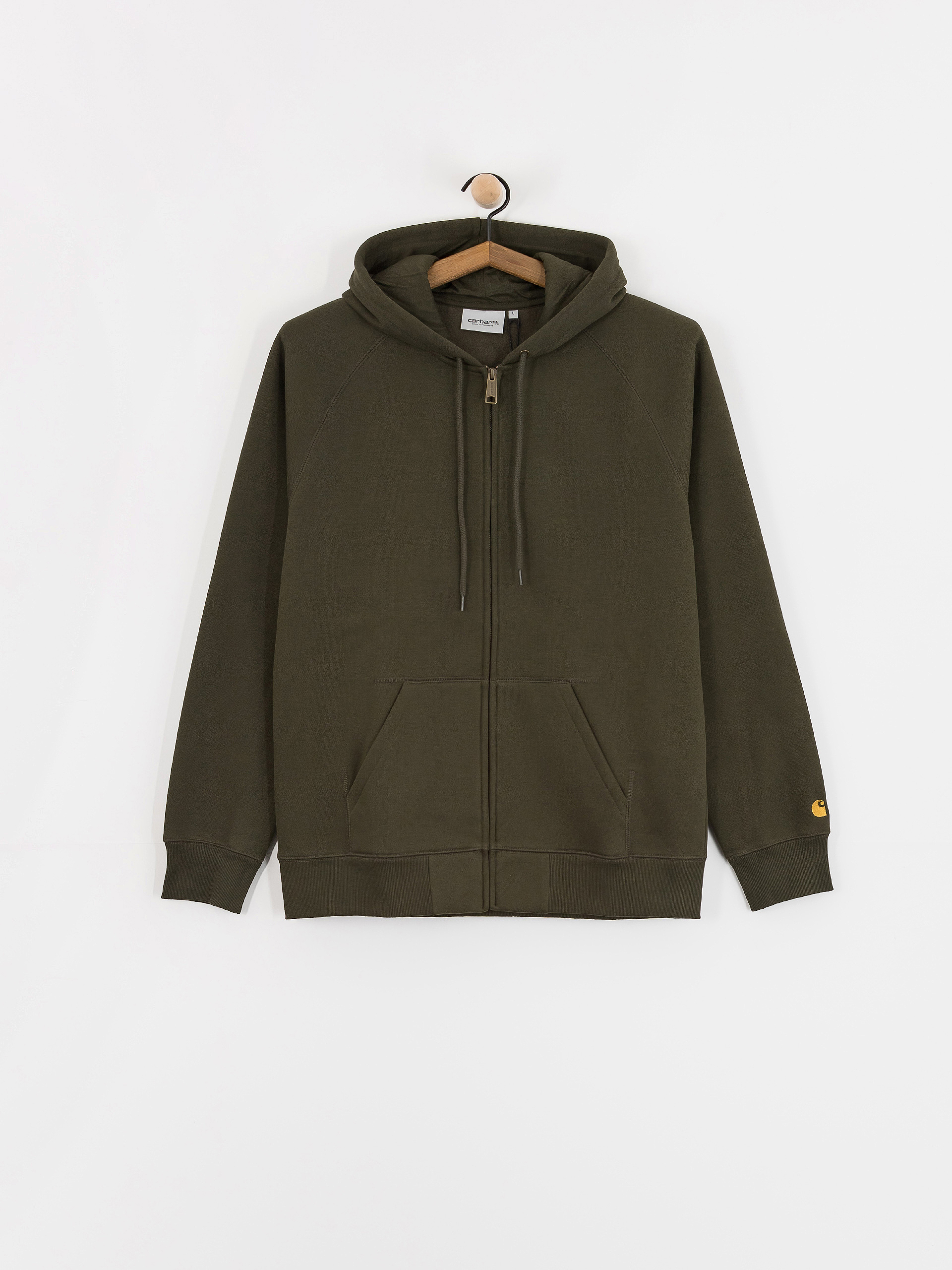 Bluza z kapturem Carhartt WIP Chase ZHD (olive/gold)