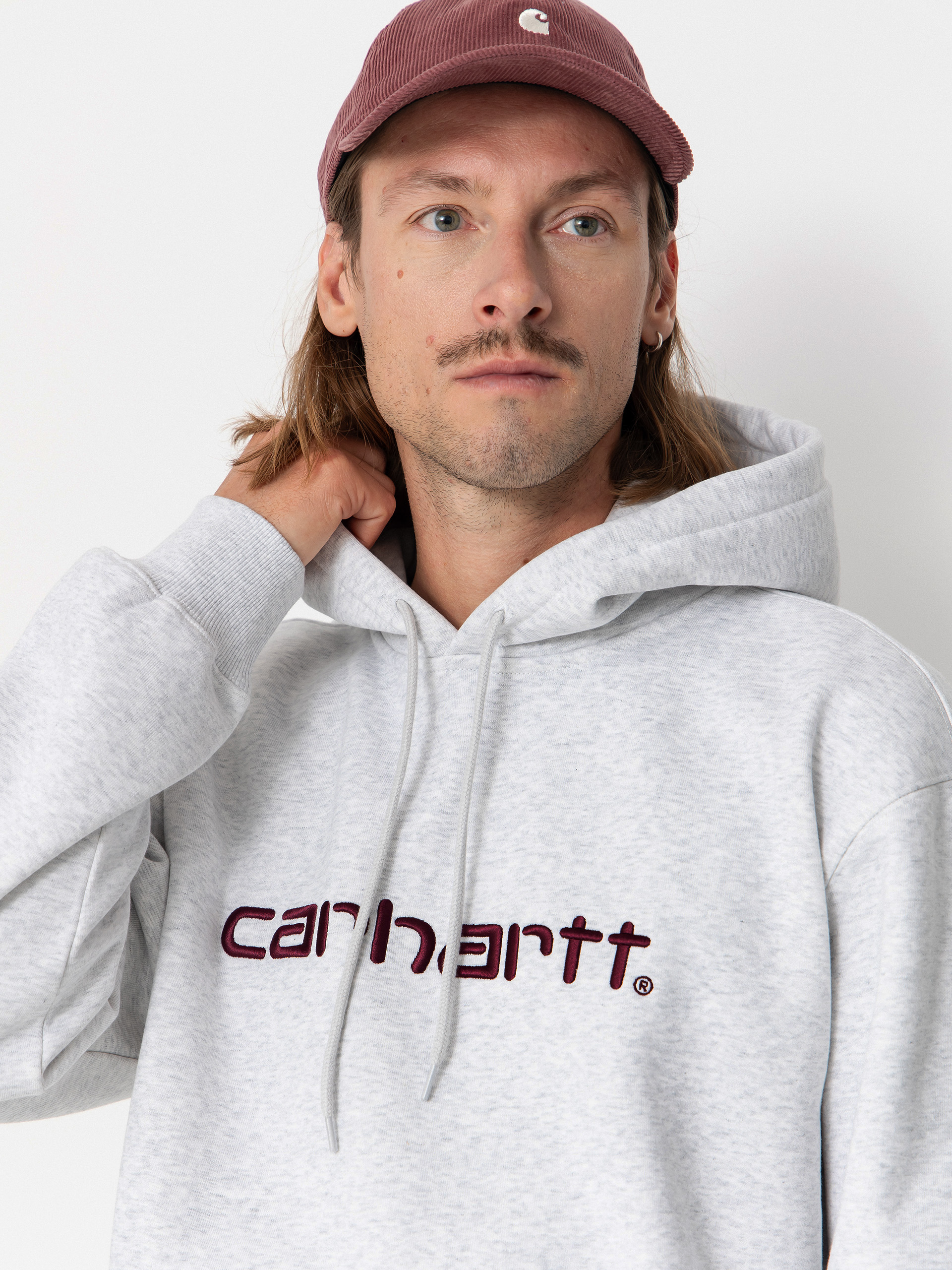 Bluza z kapturem Carhartt WIP Carhartt HD (ash heather/rondo)