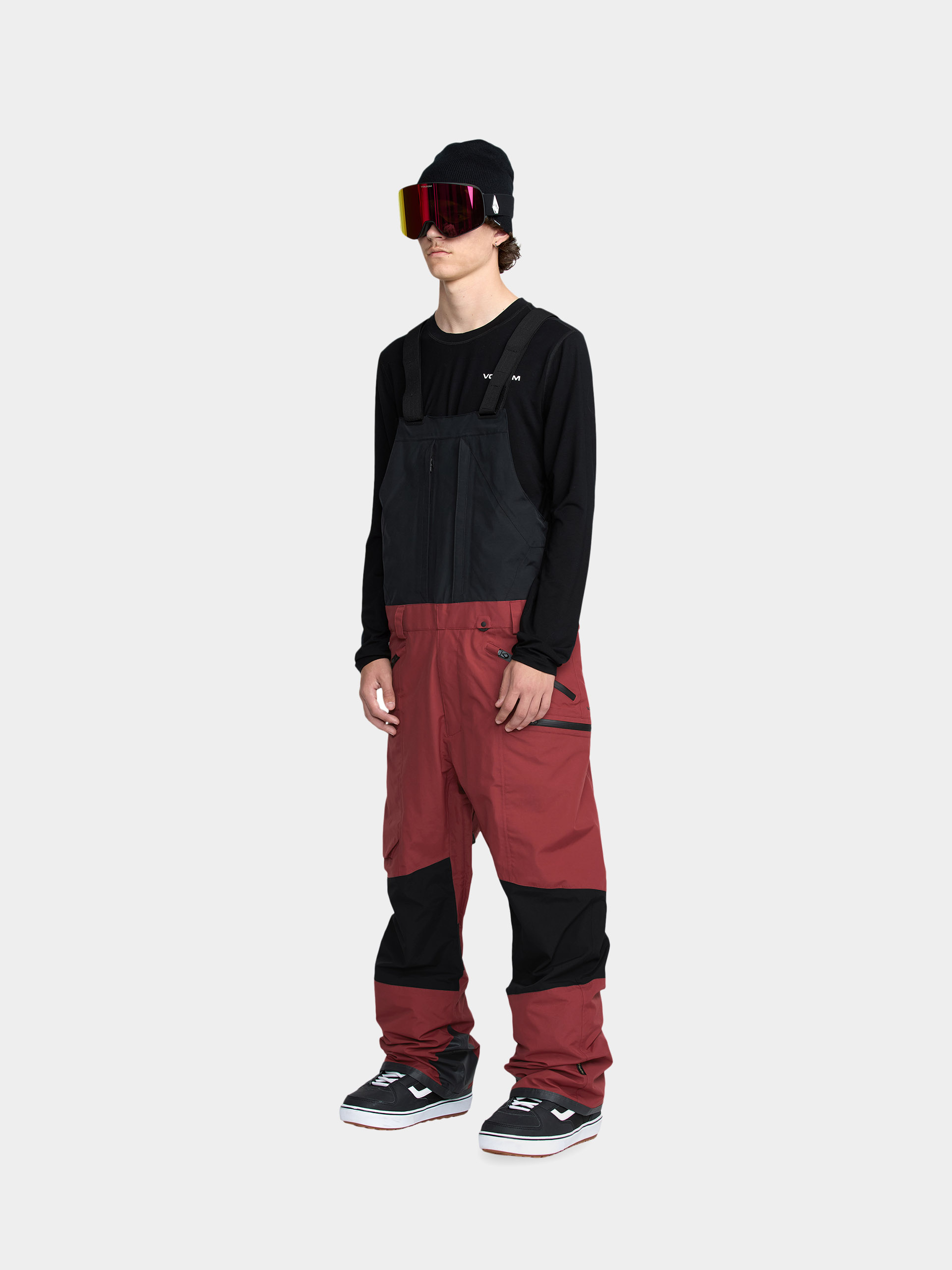 Męskie Spodnie snowboardowe Volcom Rain Gore Tex Bib Overall (burnt red)