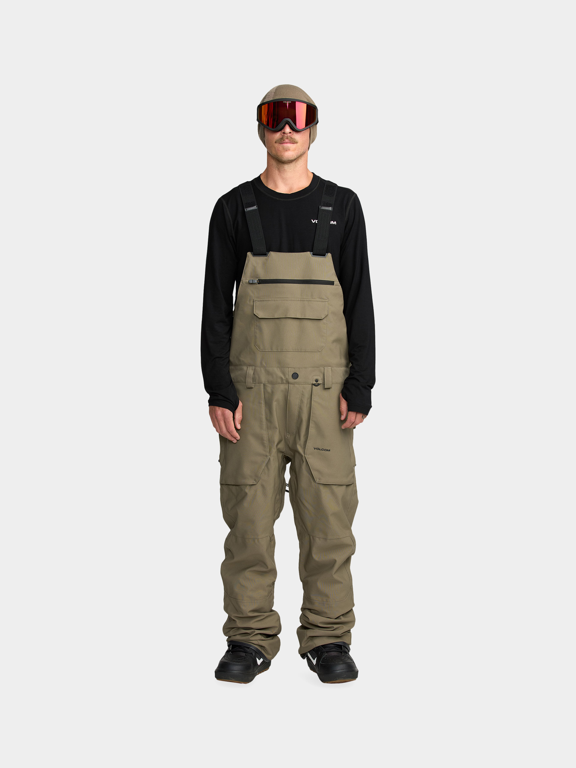 Męskie Spodnie snowboardowe Volcom Roan Bib Overall (military)