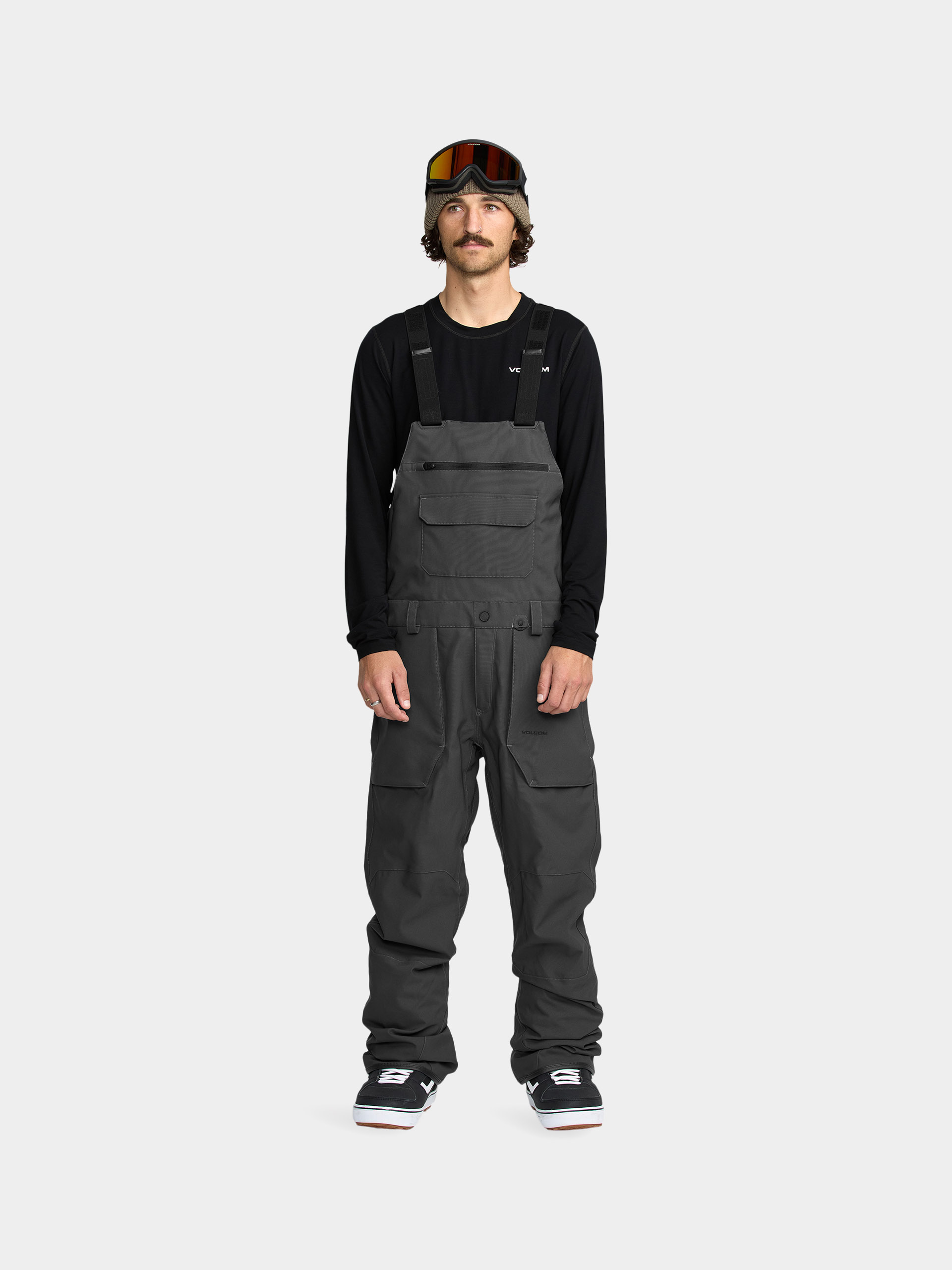 Męskie Spodnie snowboardowe Volcom Roan Bib Overall (dark grey)