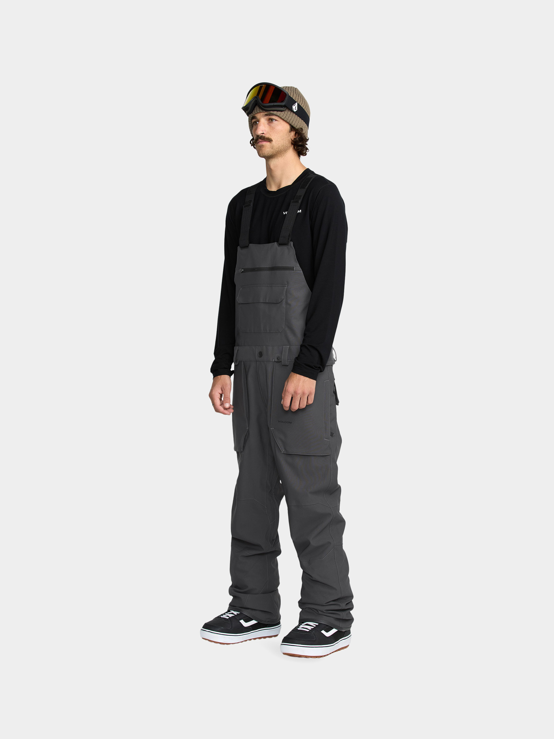 Męskie Spodnie snowboardowe Volcom Roan Bib Overall (dark grey)