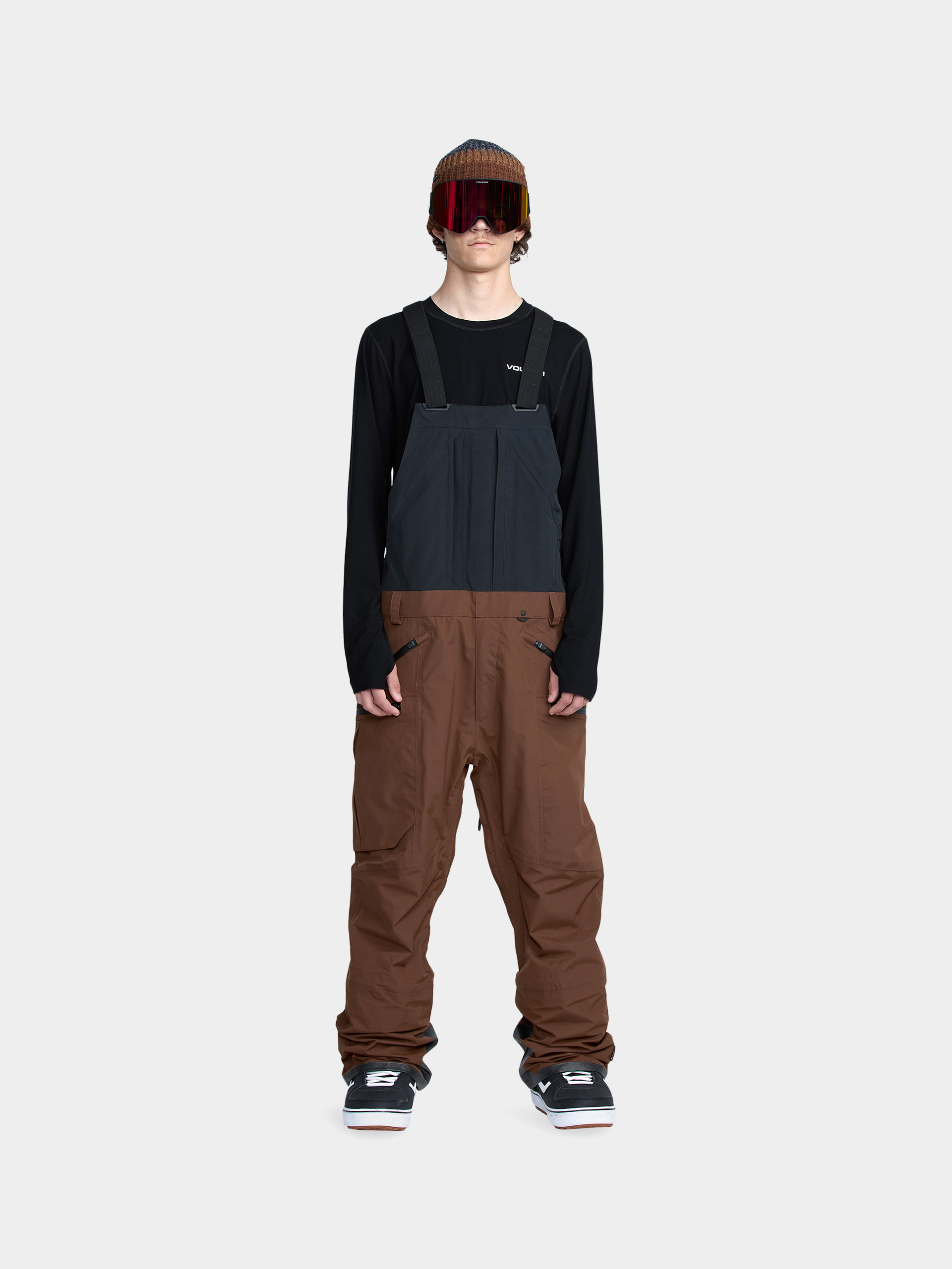 Męskie Spodnie snowboardowe Volcom Rain Gore Tex Bib Overall (brown)