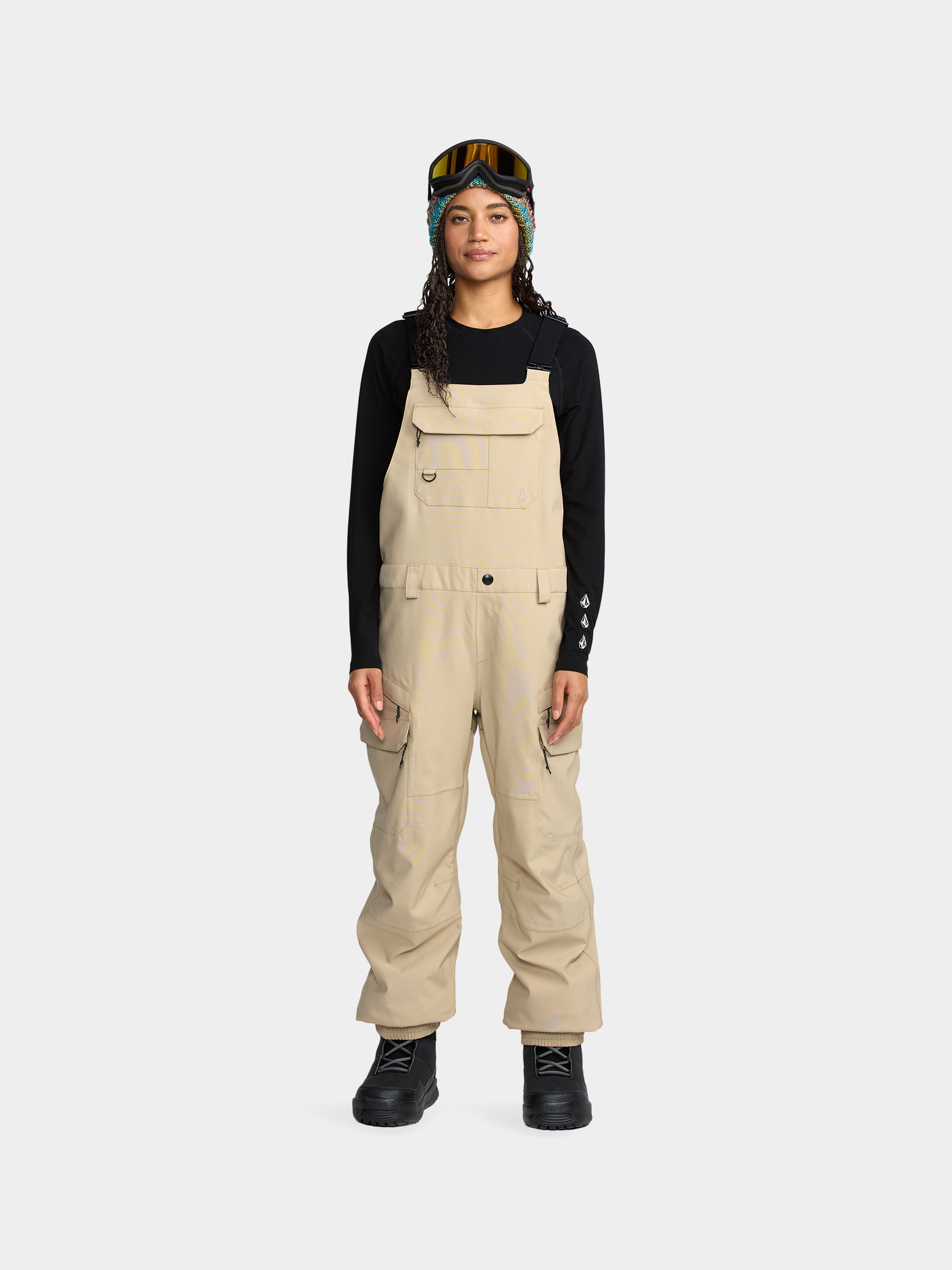 Spodnie snowboardowe Volcom Creston 3D Stretch Bib Overall Wmn (oatmeal)