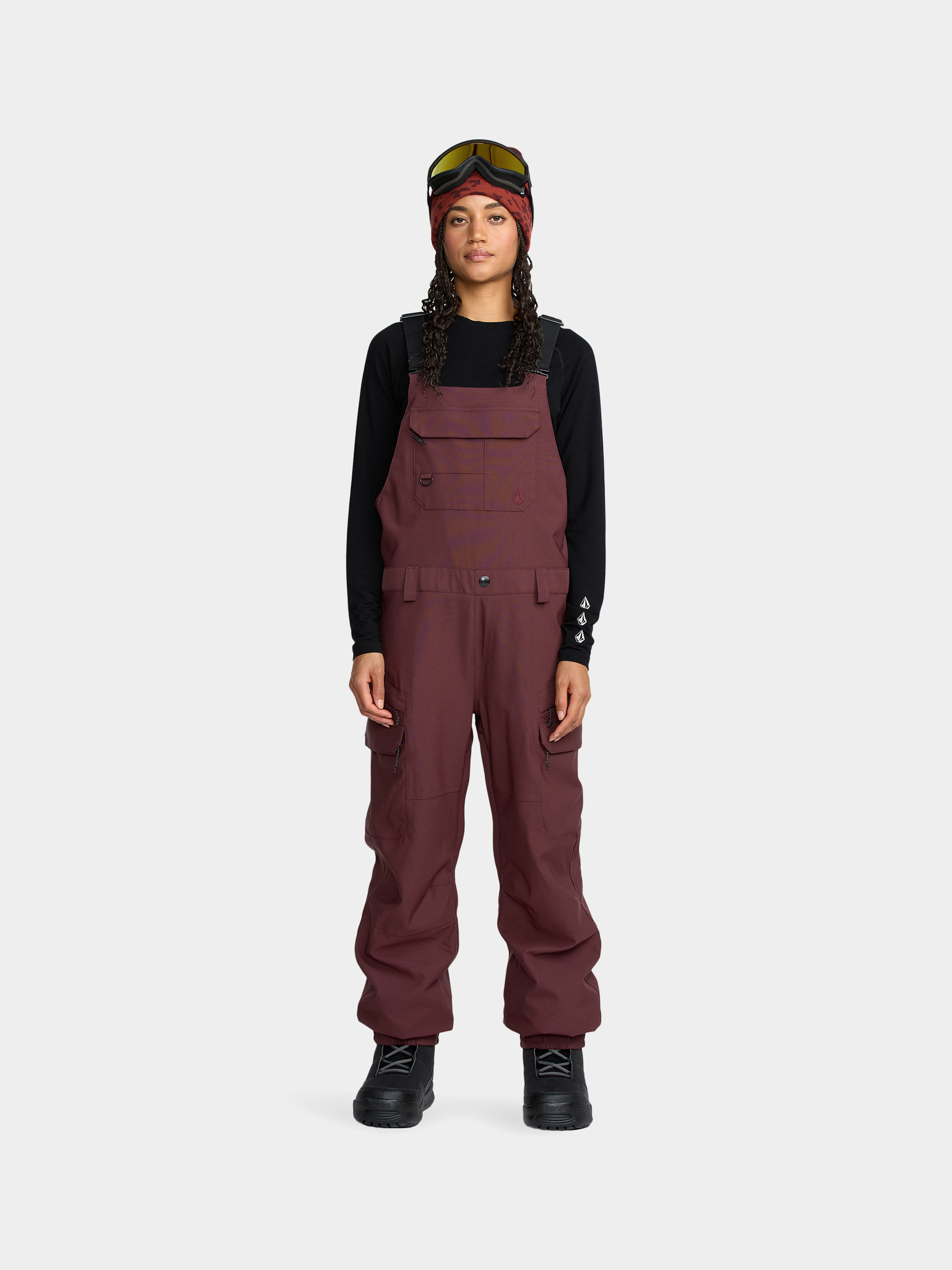 Damskie Spodnie snowboardowe Volcom Creston 3D Stretch Bib Overall (oxblood)
