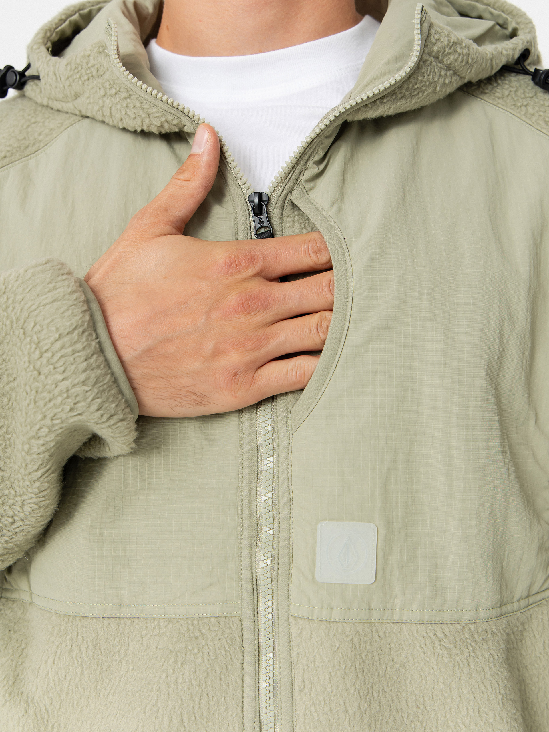 Bluza z kapturem Volcom Nomaa Sherpa ZHD (green tea)