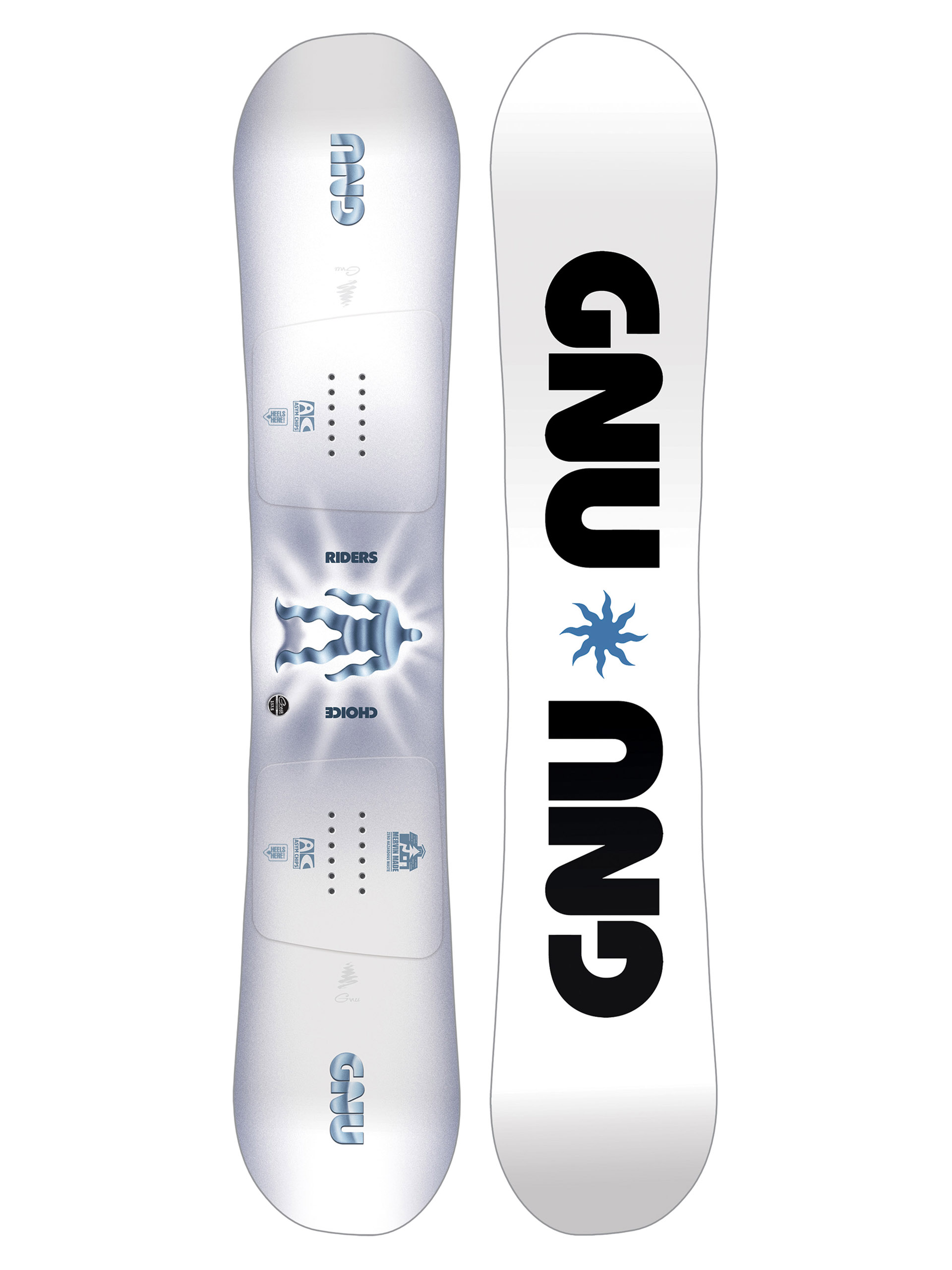 Męska Deska snowboardowa Gnu Riders Choice (white/black)