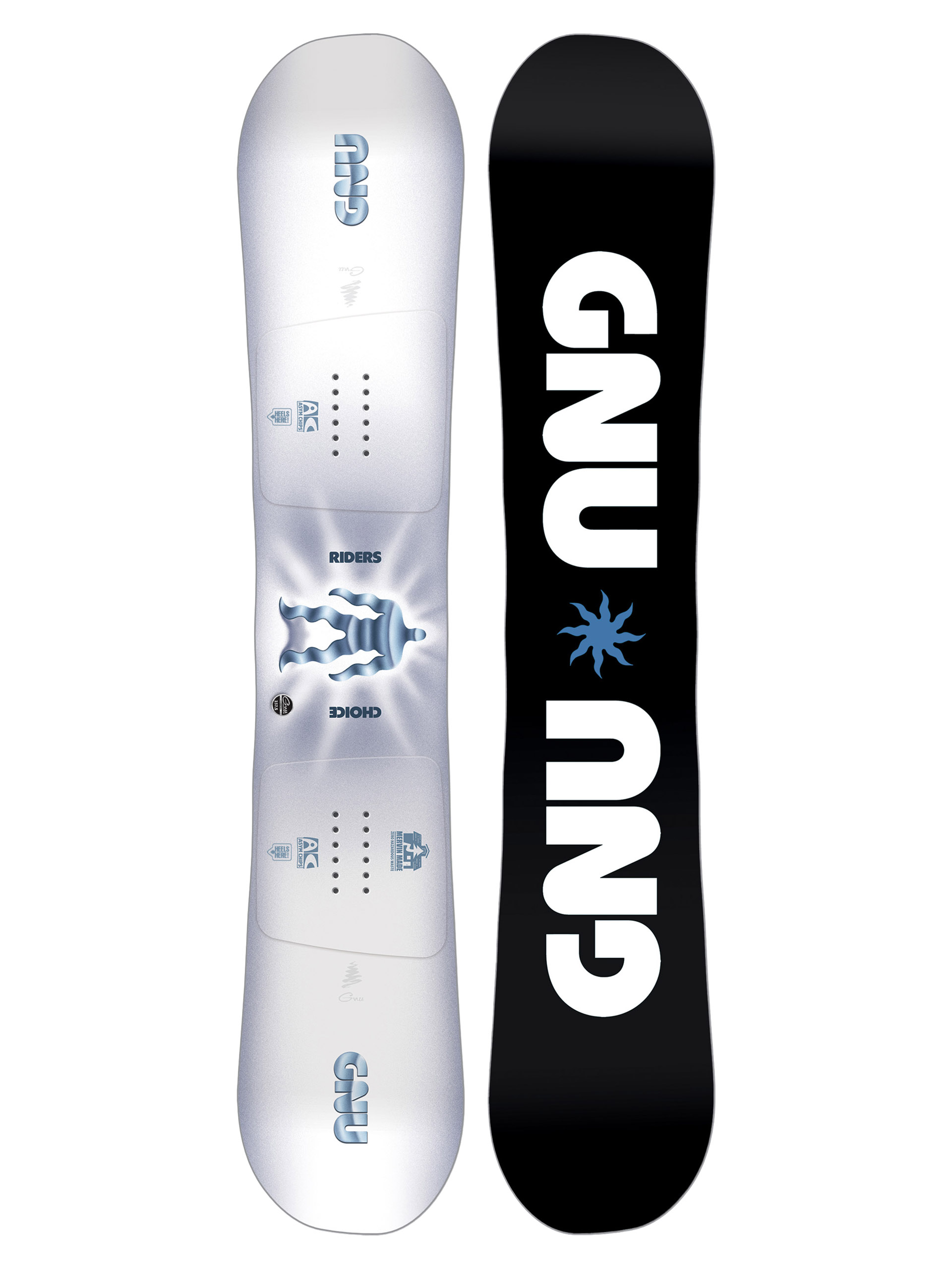 Męska Deska snowboardowa Gnu Riders Choice (black/white)