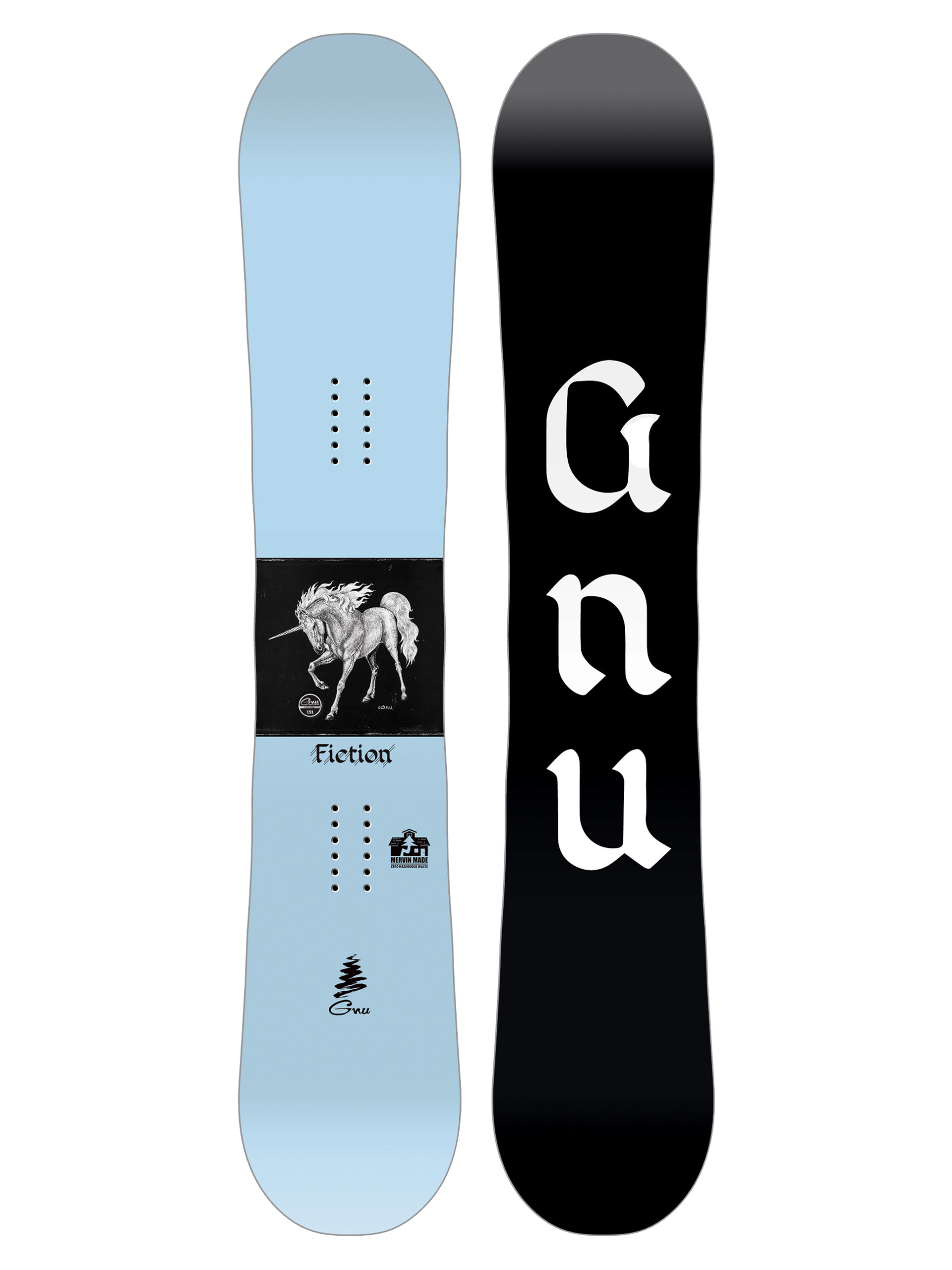 Damska Deska snowboardowa Gnu Fiction (black/white)