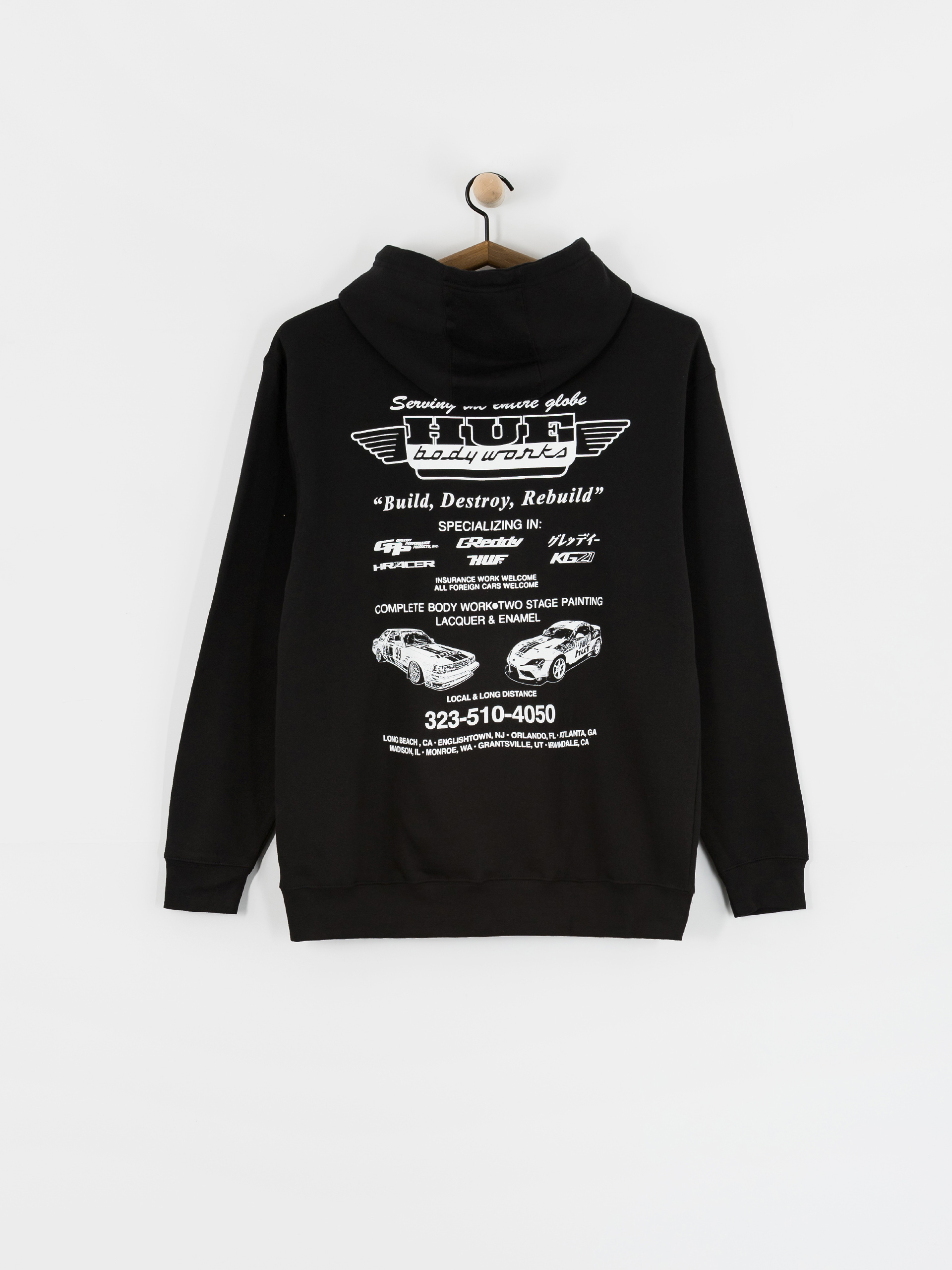 Bluza z kapturem HUF X Greddy Body Works HD (black)