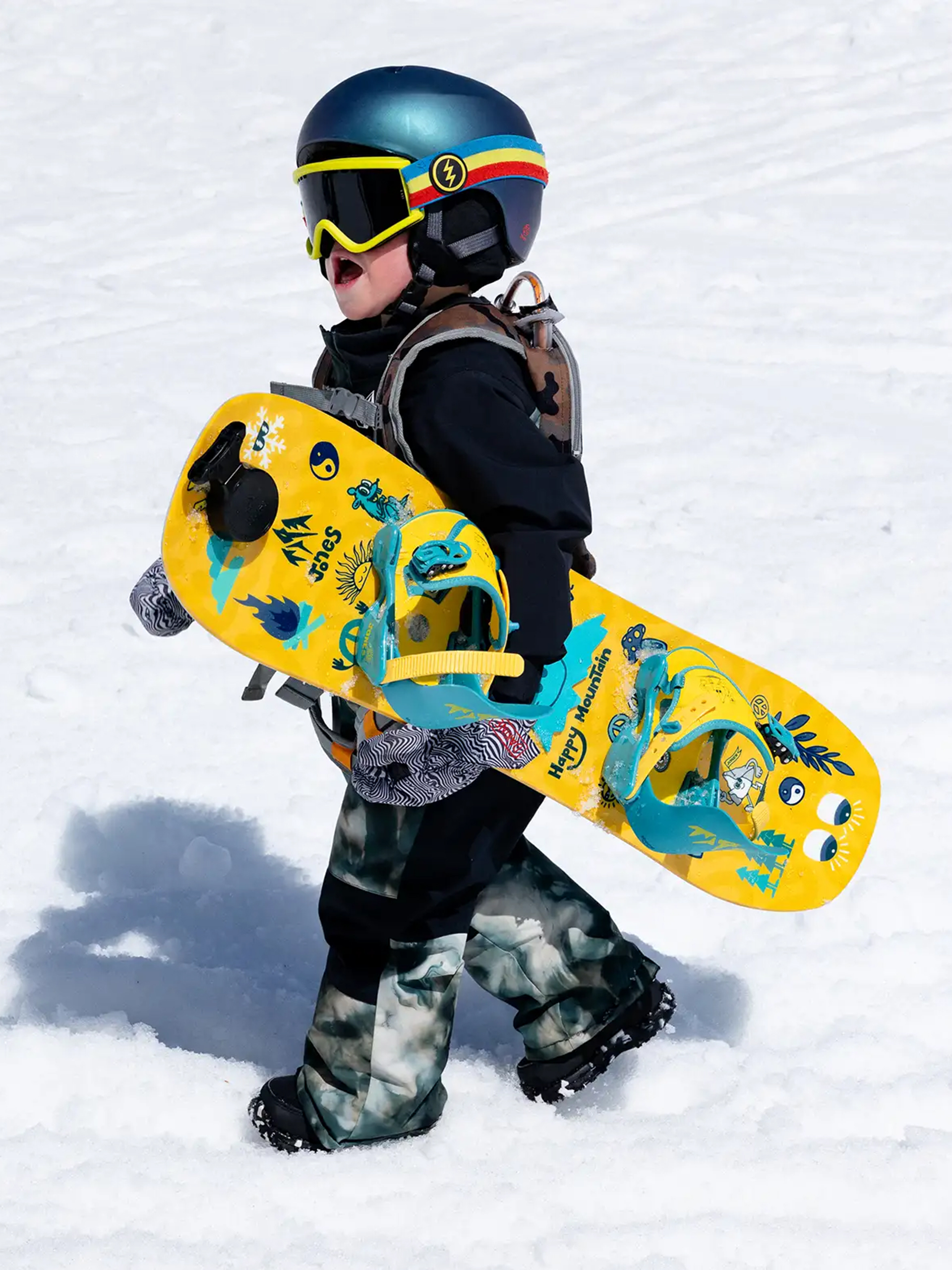 Deska snowboardowa Jones Snowboards Kid's Happy Mountain Package JR (yellow)