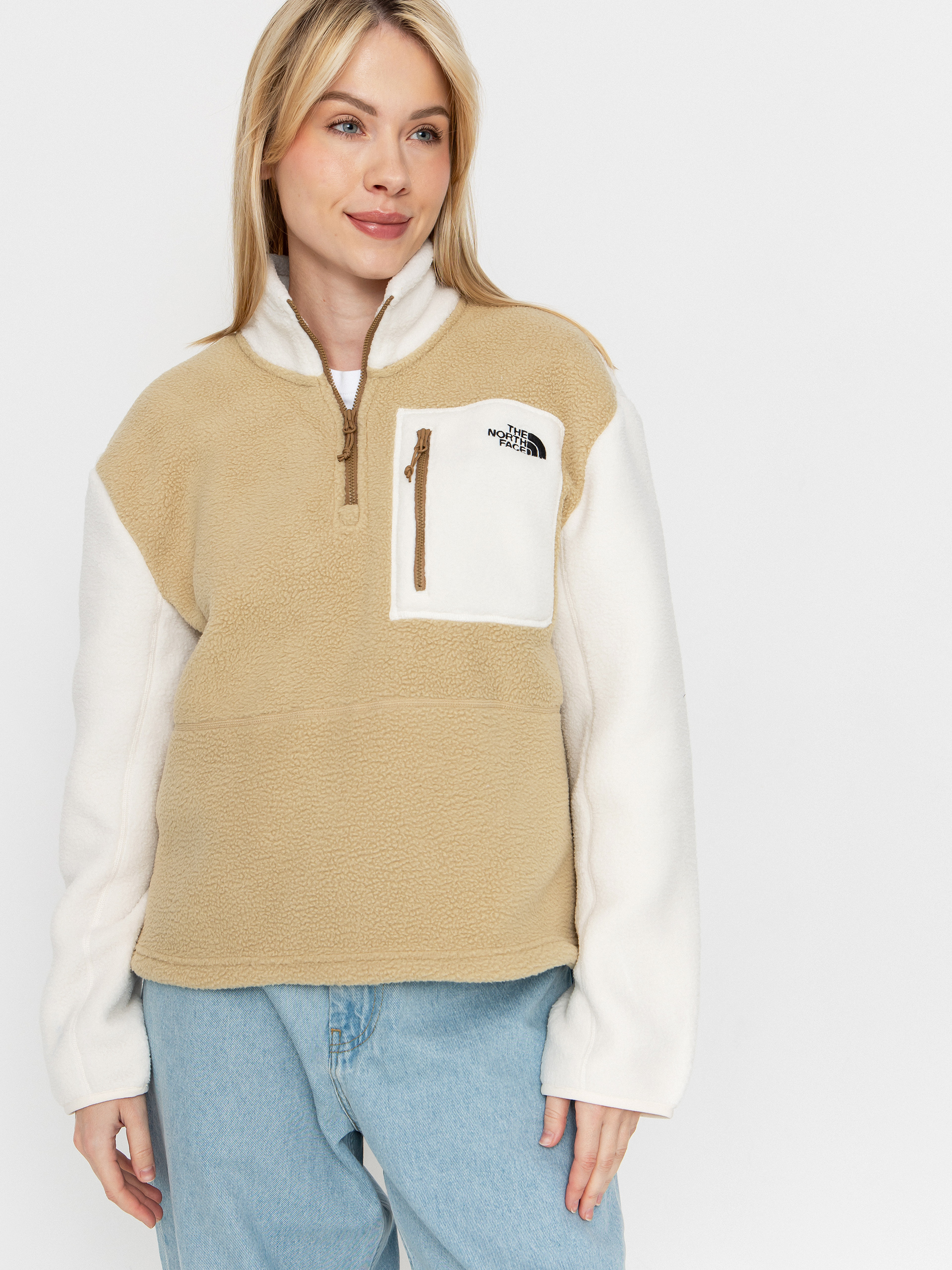 Polar The North Face Yumiori 1/4 Zip (khaki stone/white dune/)