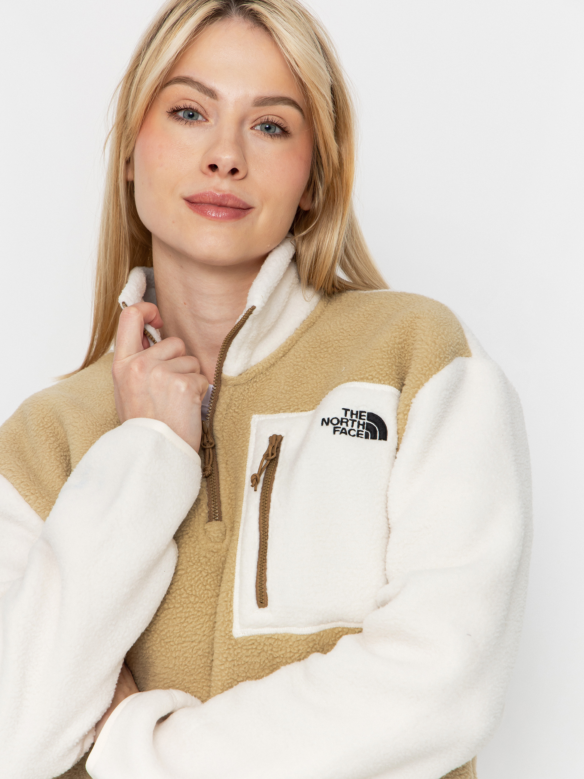 Męski Polar The North Face Yumiori 1/4 Zip (khaki stone/white dune/)