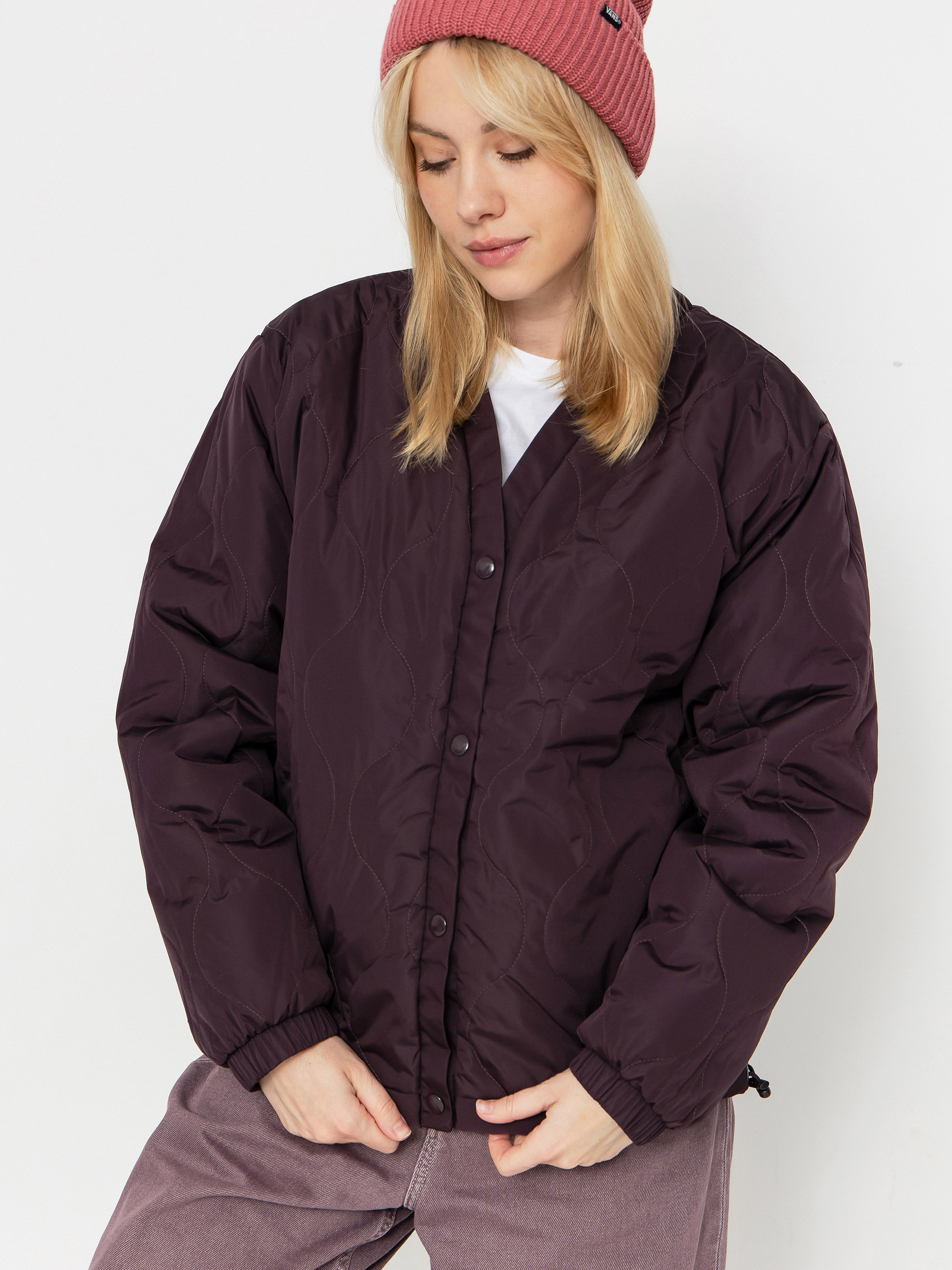 Płaszcz Vans Suffolk Cheetah Check Pile Coat Wmn (dark port)