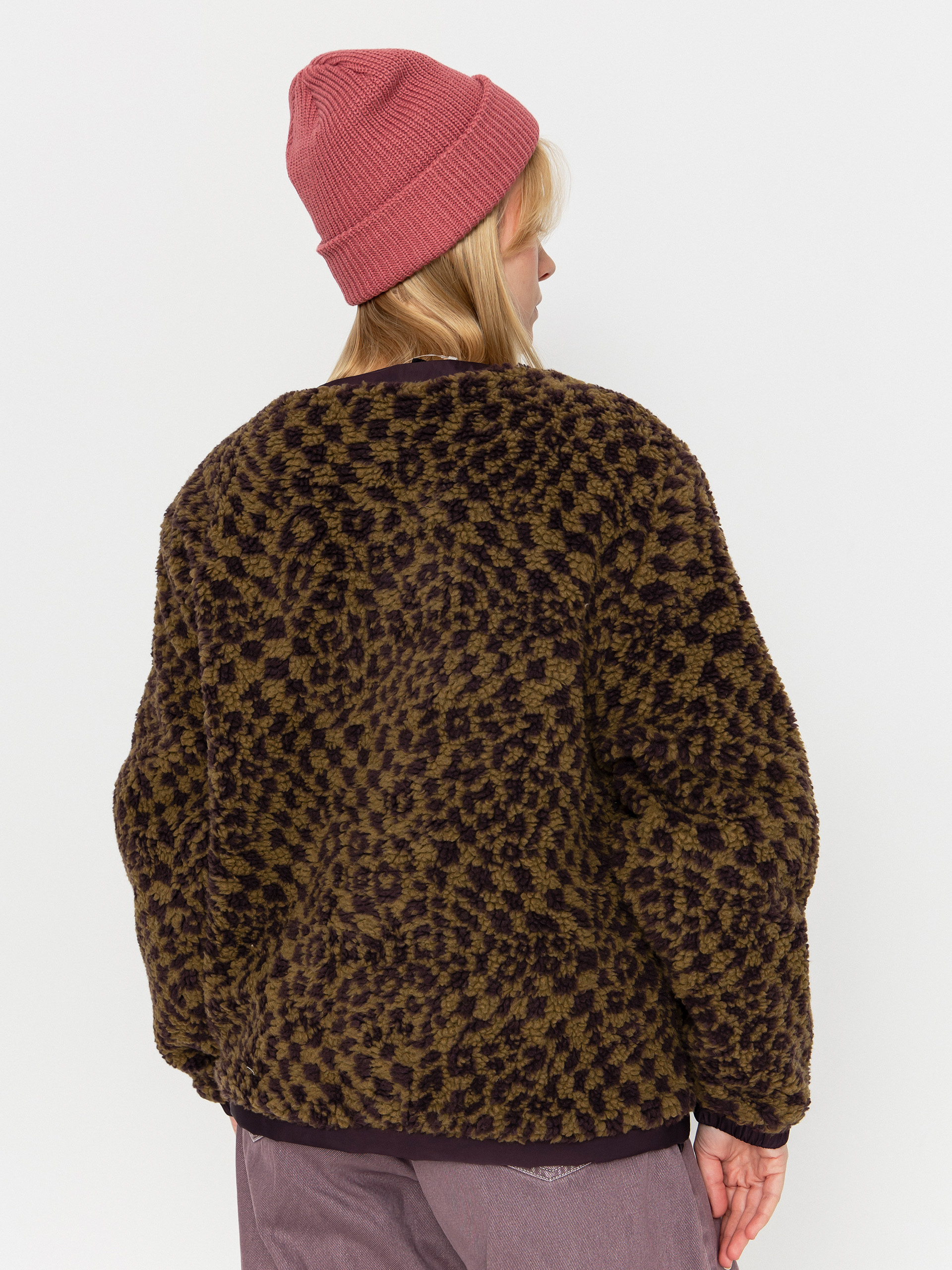 Płaszcz Vans Suffolk Cheetah Check Pile Coat Wmn (dark port)