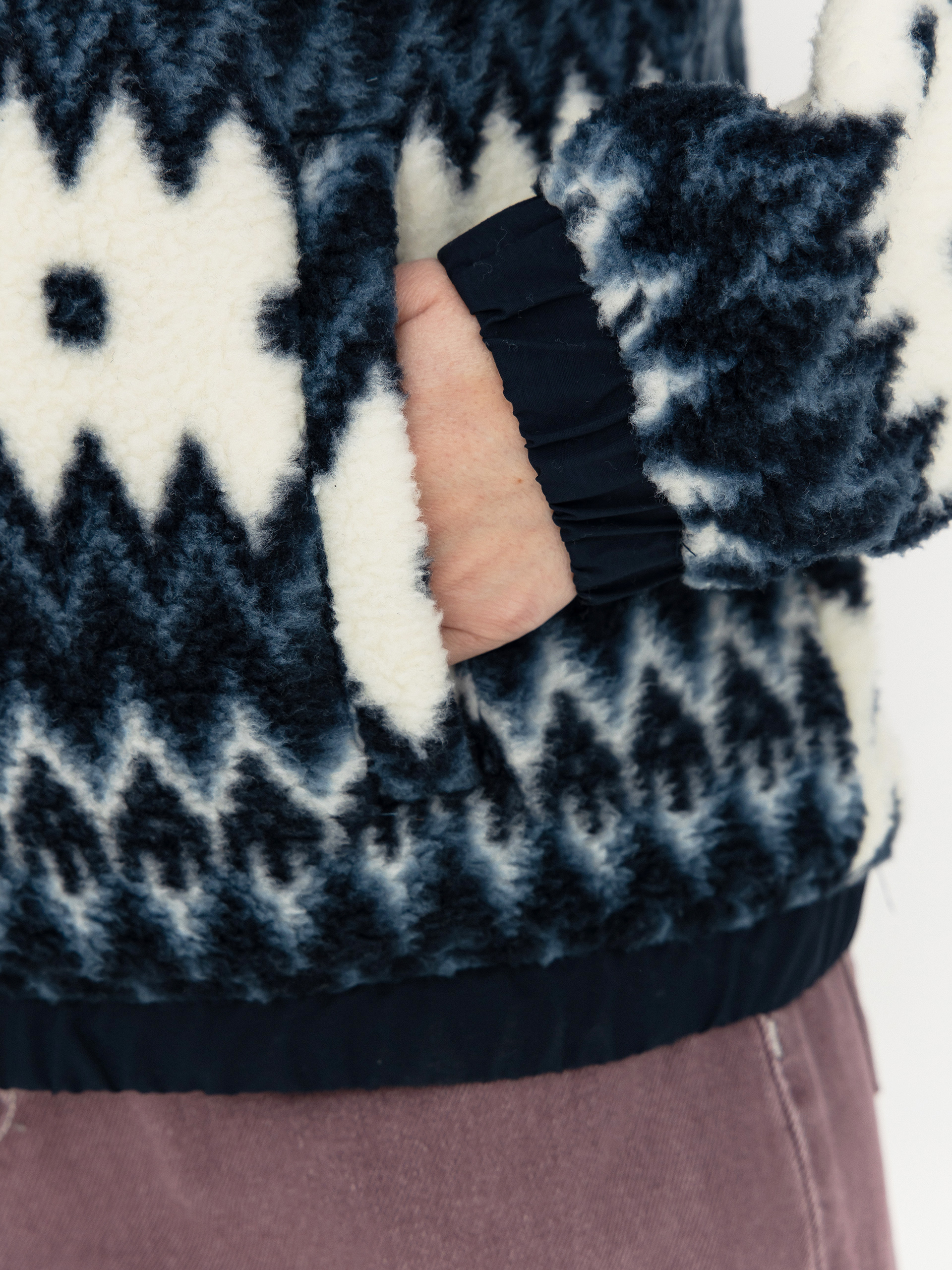 Damski Polar Helly Hansen Imperial Printed Pile Snap (navy nordic aop)