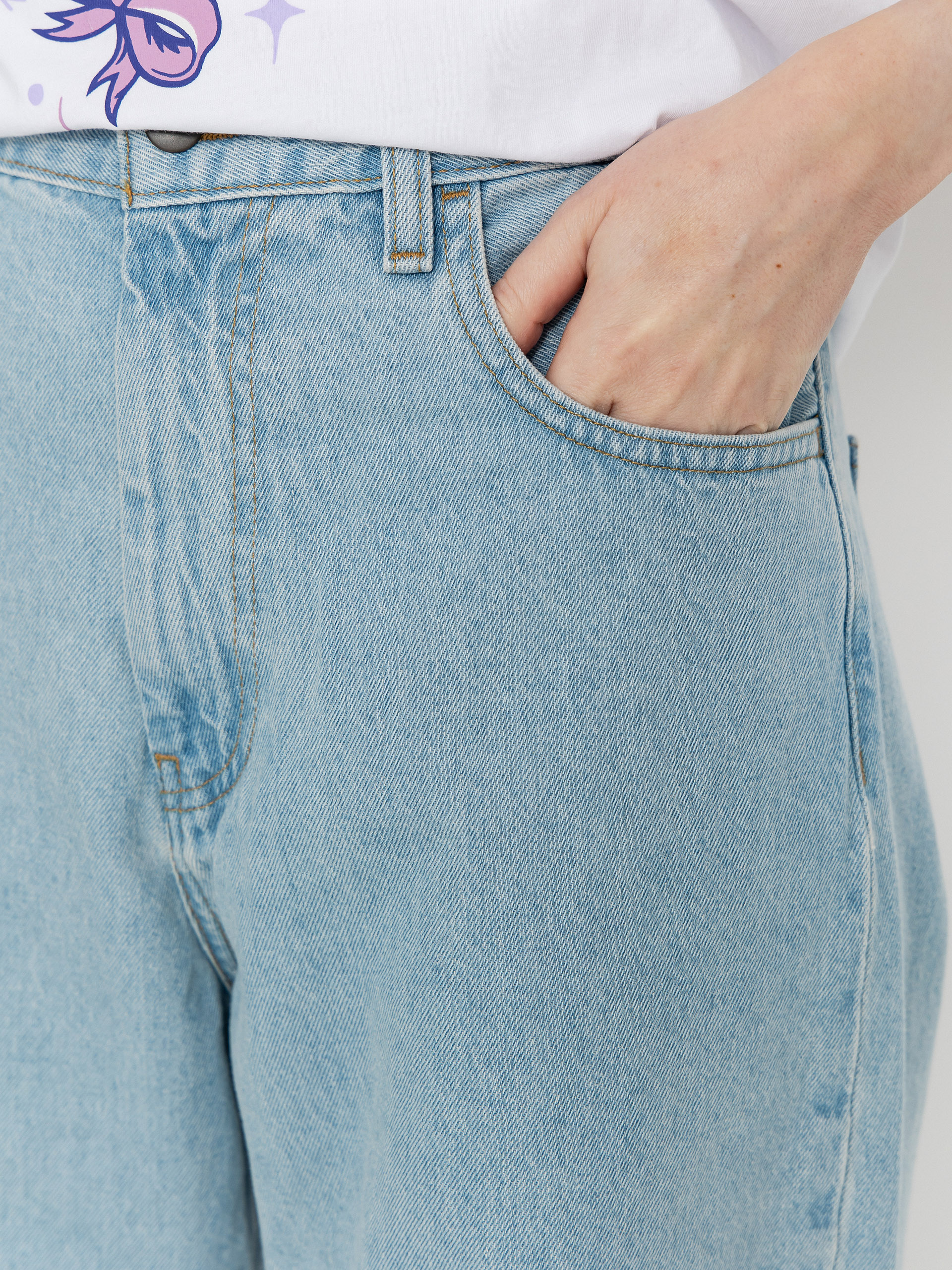 Spodnie Carhartt WIP Brandon Wmn (blue/heavy stone bleached)