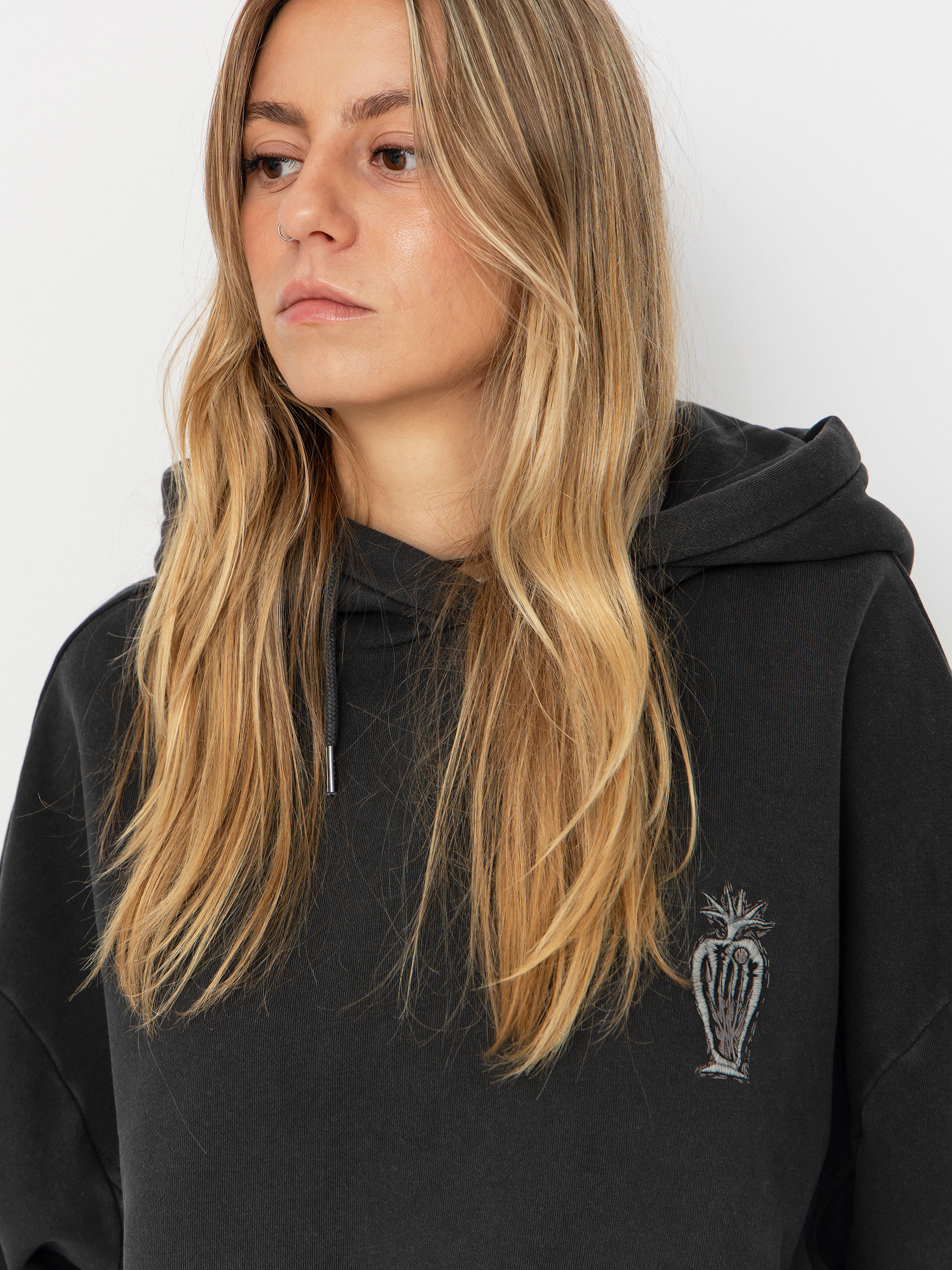 Bluza z kapturem Volcom Fa Vaderetro HD Wmn (vintage black)