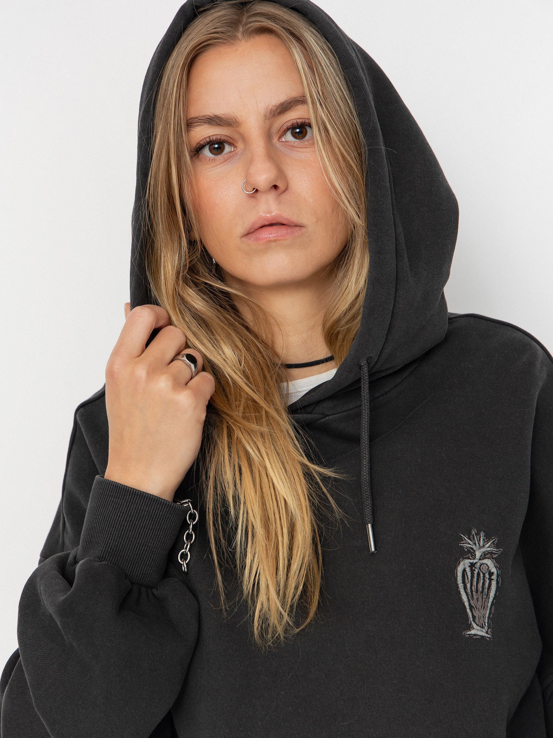 Bluza z kapturem Volcom Fa Vaderetro HD Wmn (vintage black)