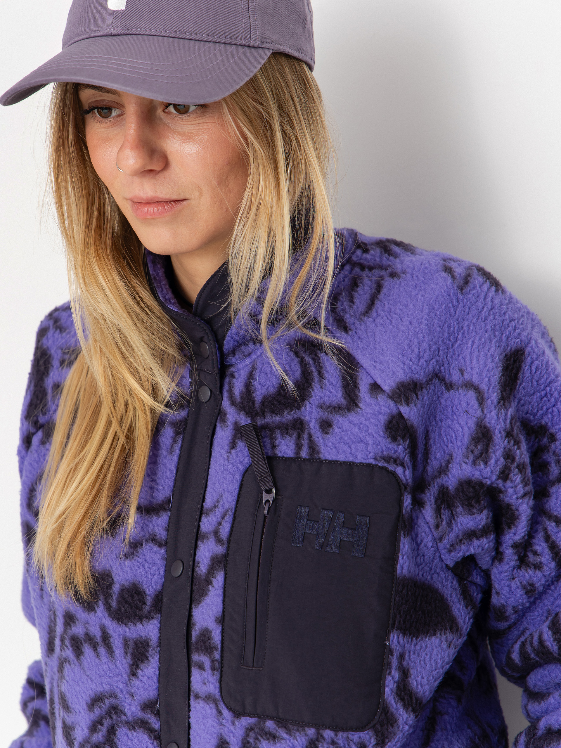 Damski Polar Helly Hansen Imperial Printed Pile Snap (ultra violet peony aop)