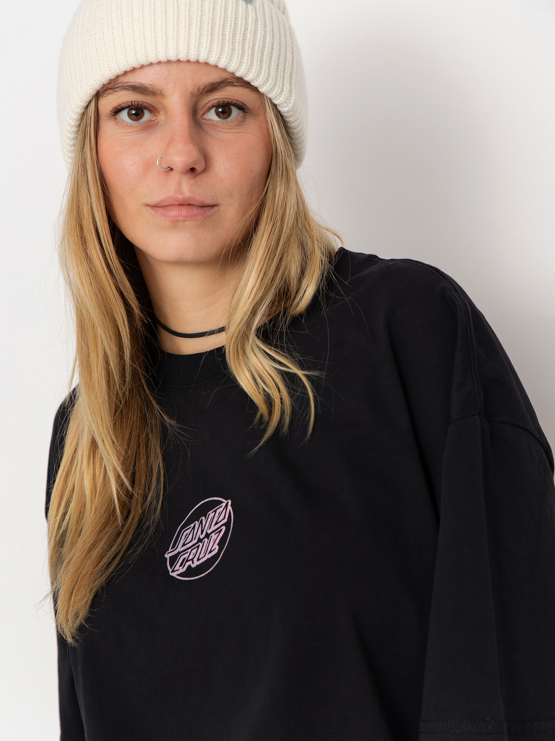 T-shirt Santa Cruz Mono Stamped Dot Wmn (black)