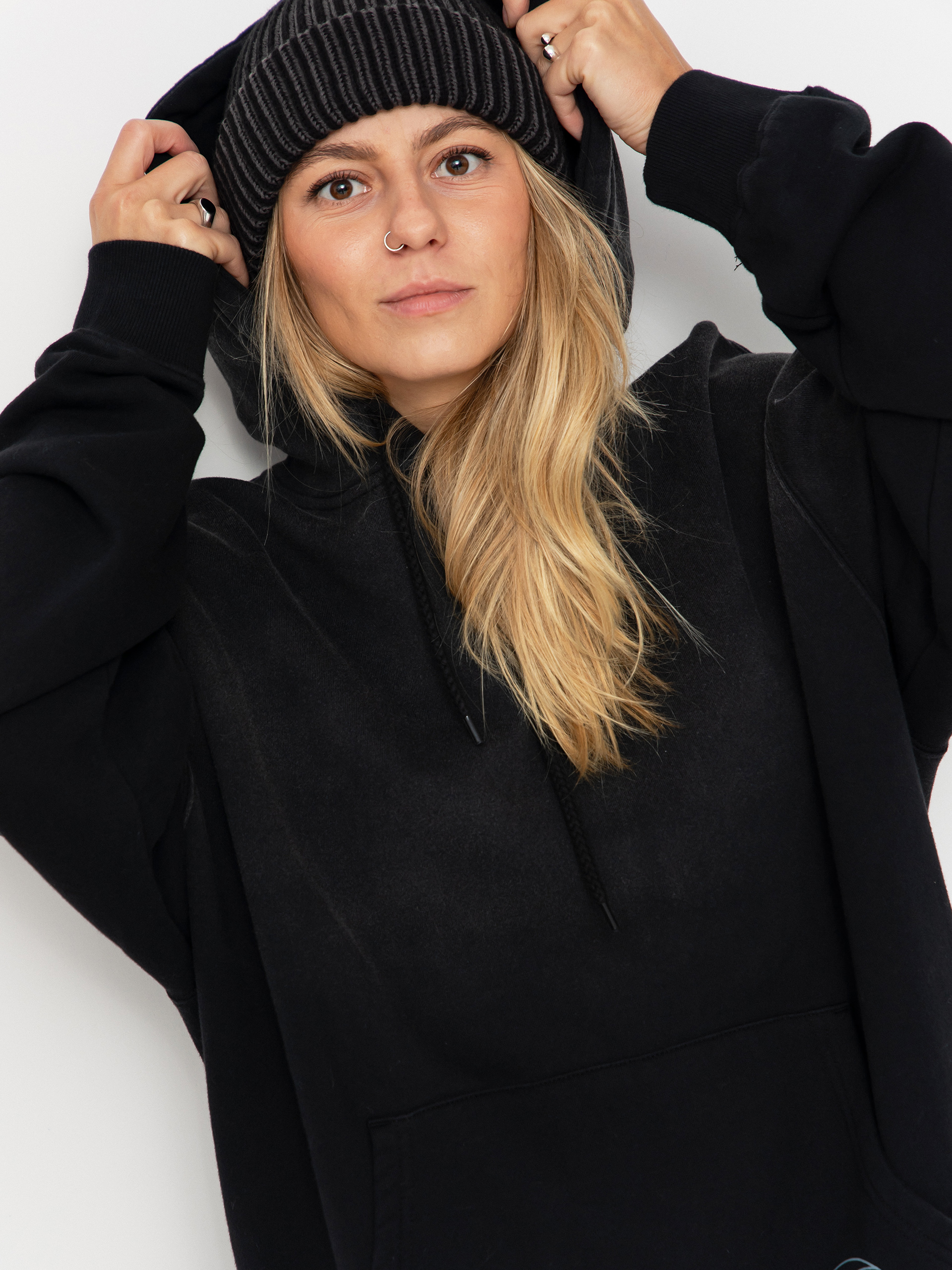 Bluza z kapturem Santa Cruz Imprint Moon Dot Wmn (black wash)