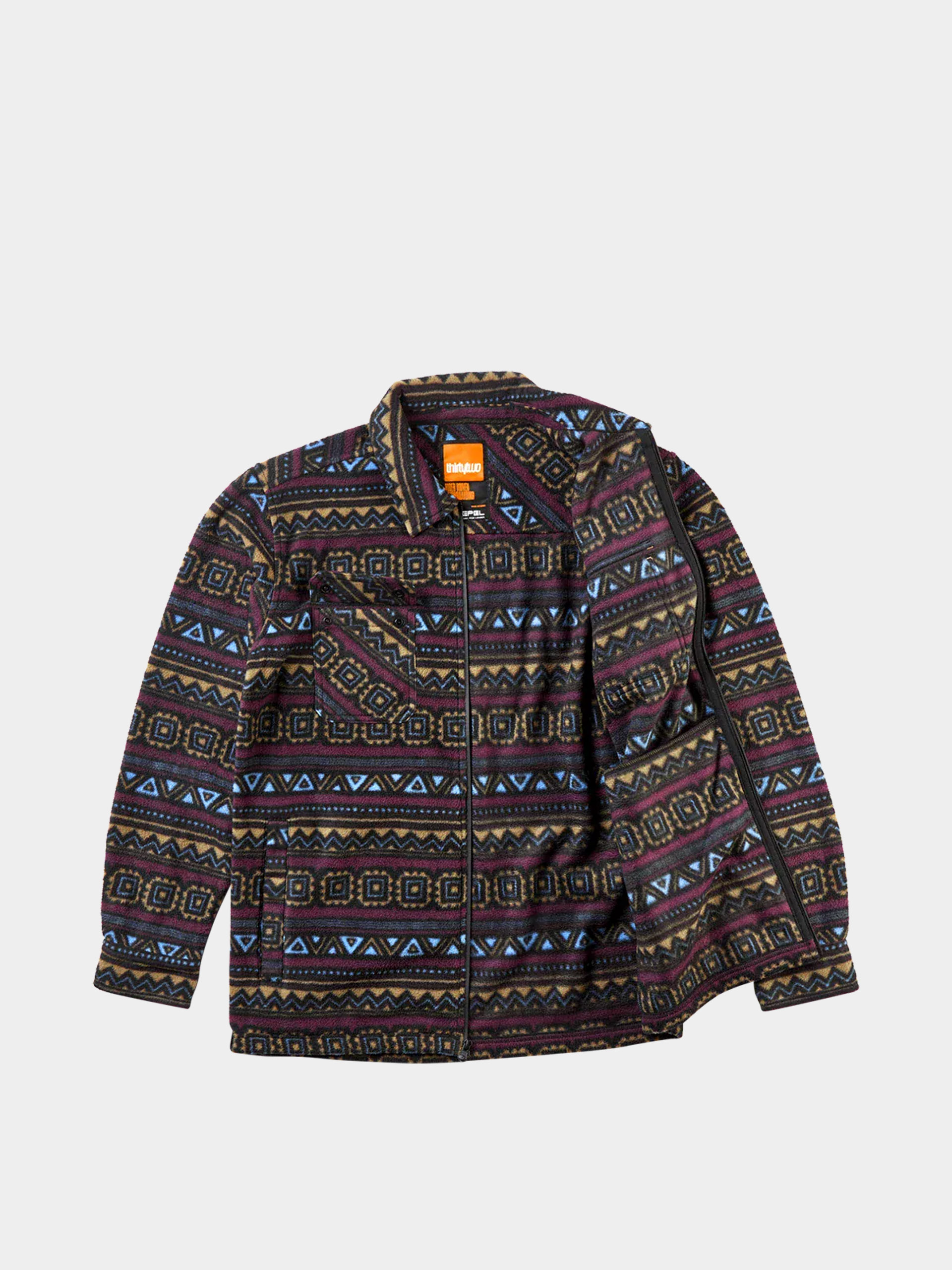 Męska Bluza aktywna ThirtyTwo Rest Stop Zip Up Shirt (maroon)