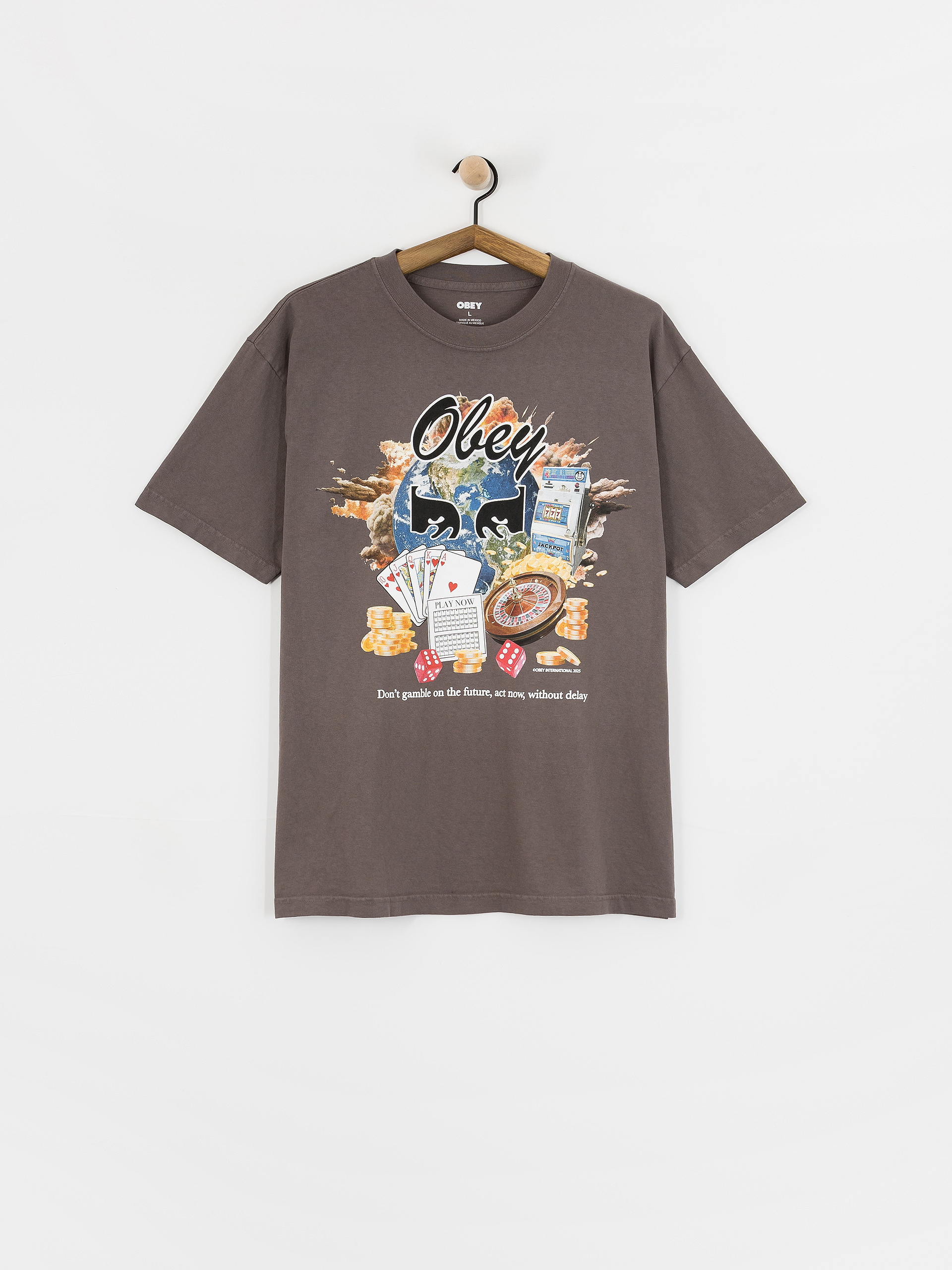 T-shirt OBEY Obey Act Now (pigment dusty black)