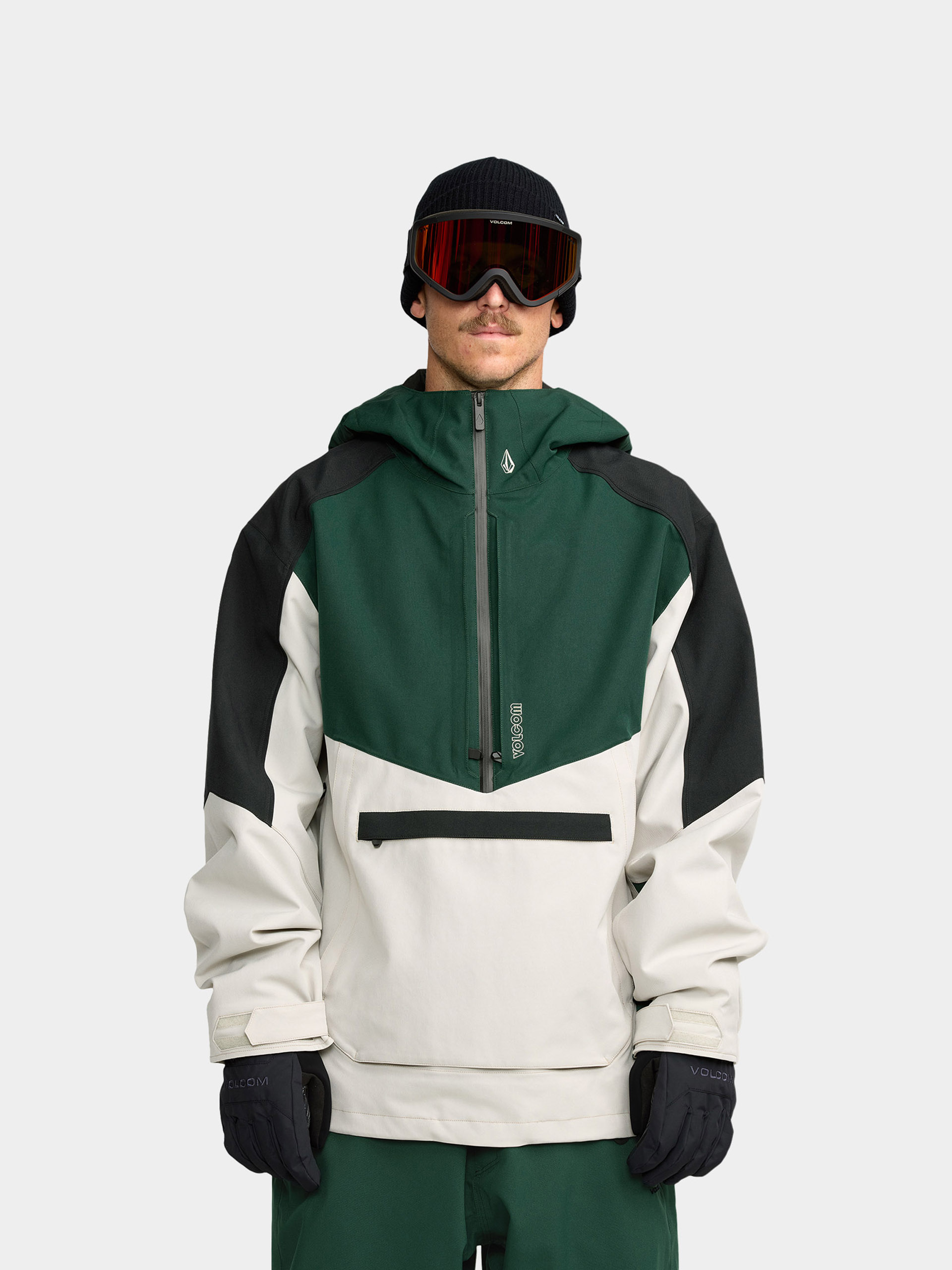 Kurtka snowboardowa Volcom Brighton Pullover - żółty, szary