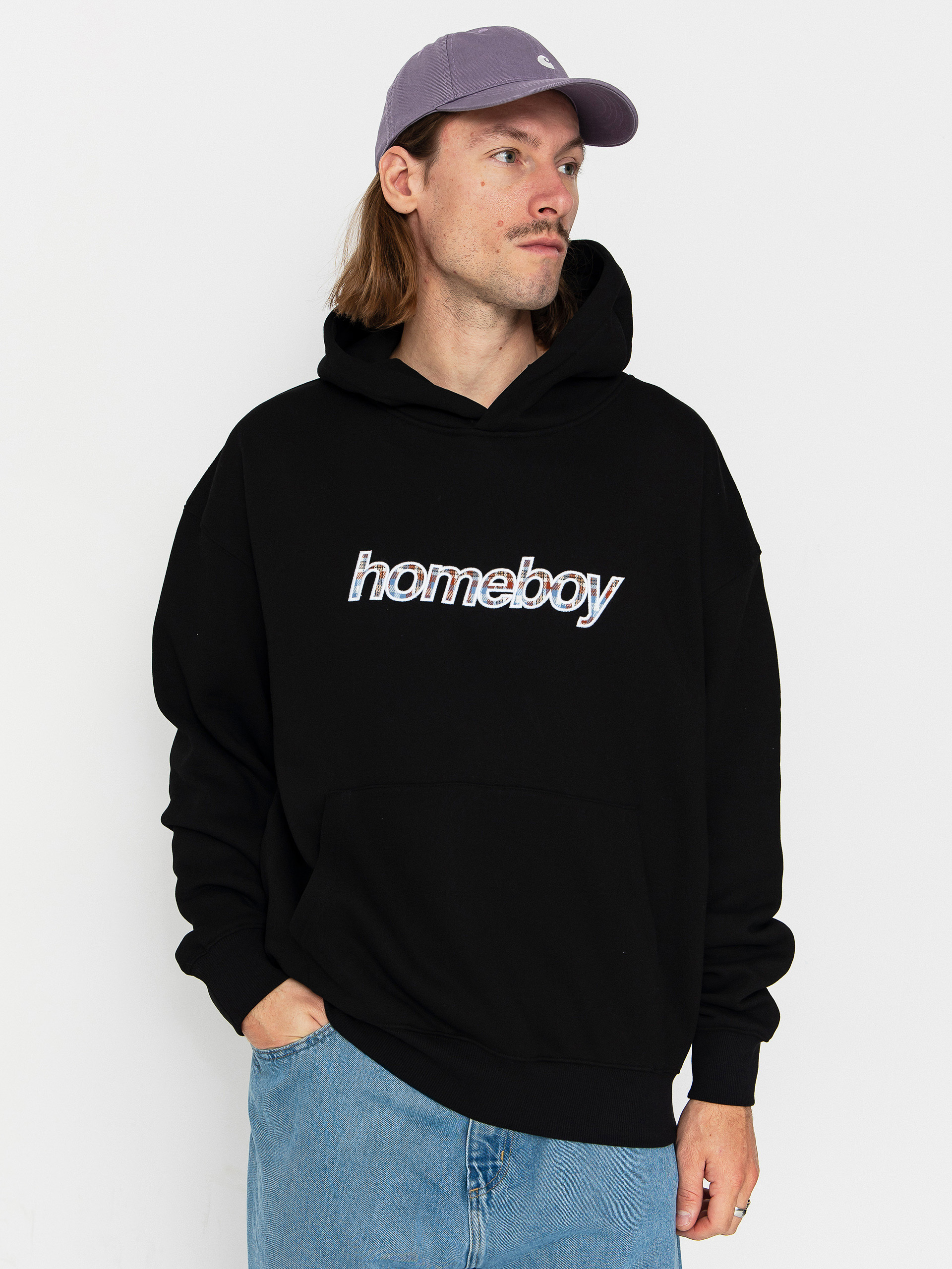 Bluza z kapturem Homeboy Plaid Helvetica HD (black)