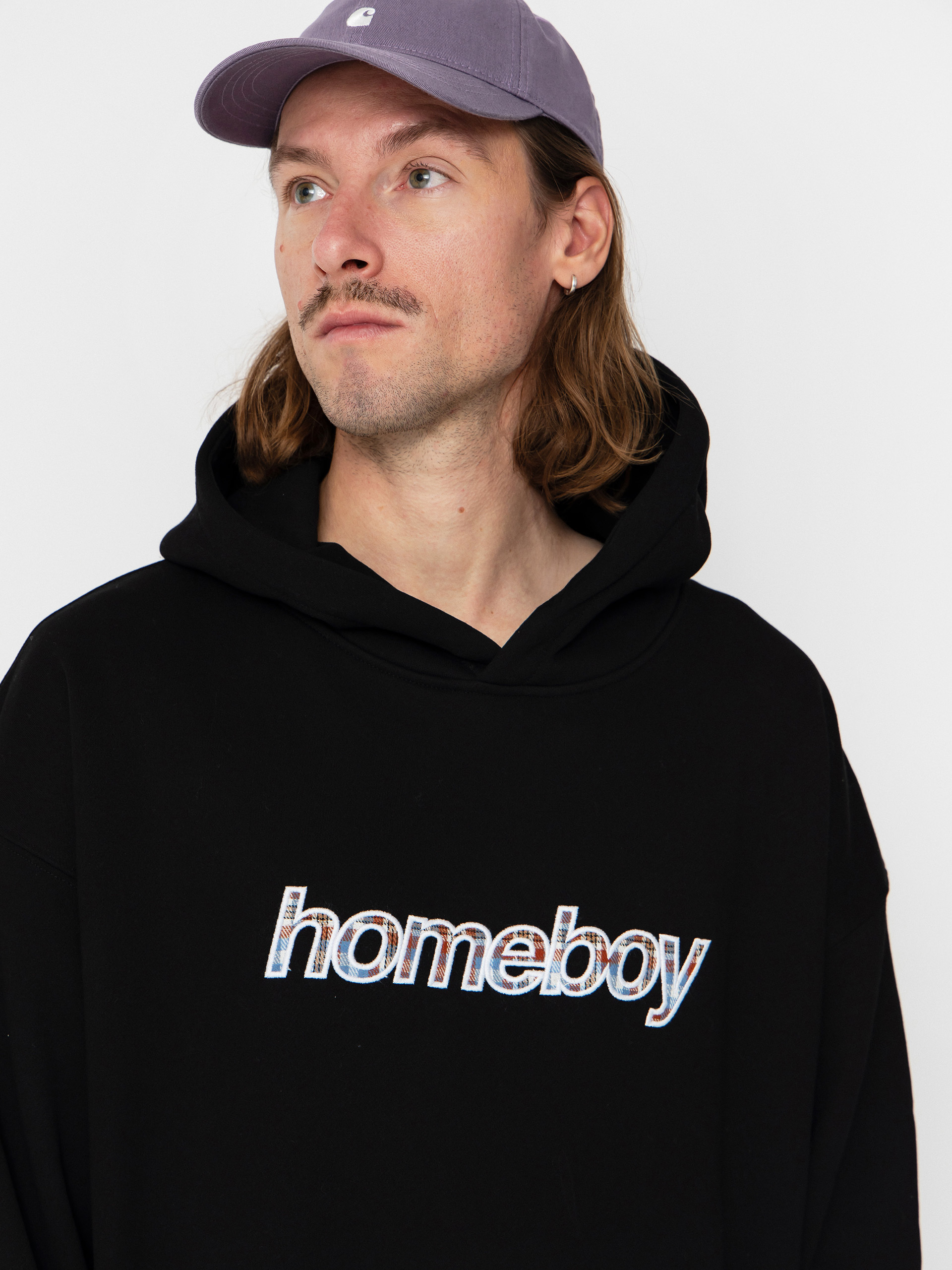 Bluza z kapturem Homeboy Plaid Helvetica HD (black)