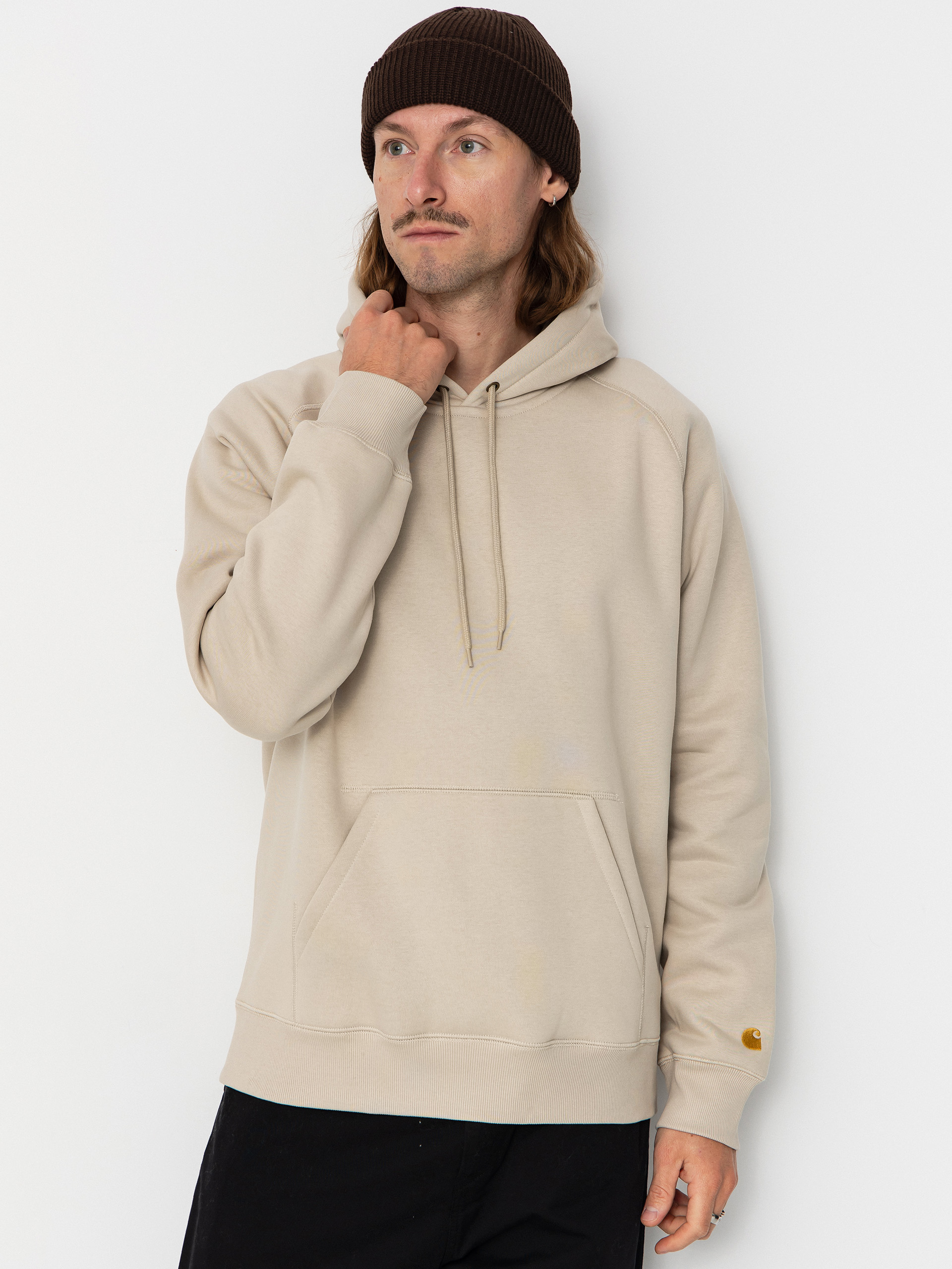 Bluza z kapturem Carhartt WIP Chase HD (fleur de sel/gold)