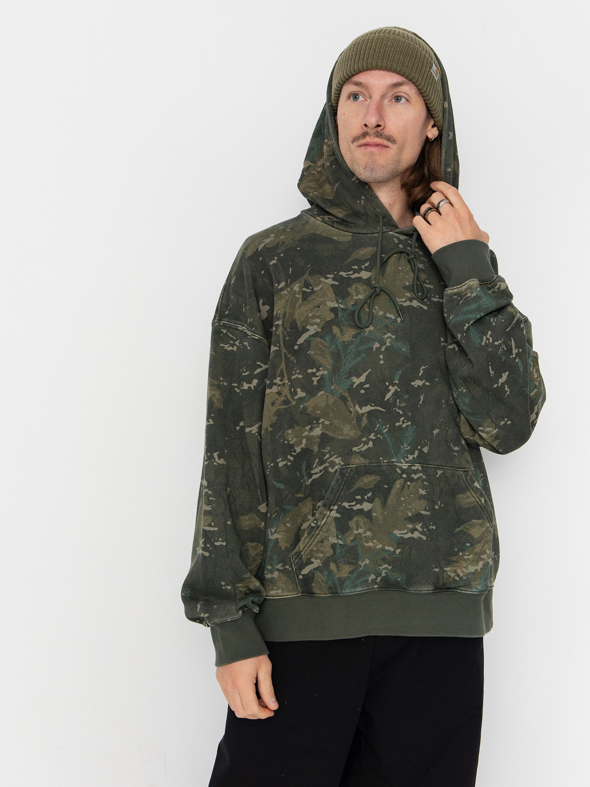 Bluza z kapturem Carhartt WIP Benton HD (camo combi/green/garment dyed)