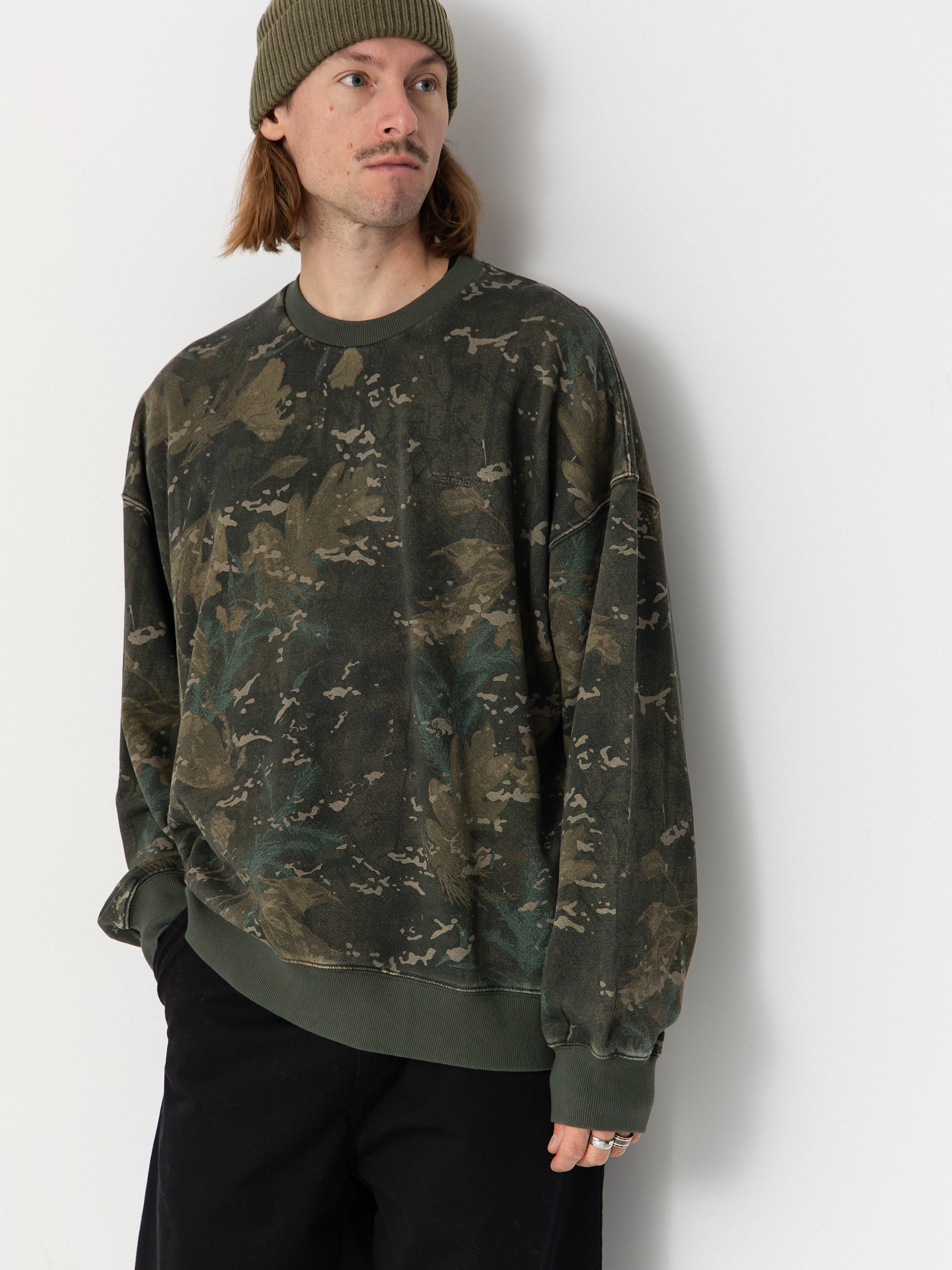 Bluza Carhartt WIP Benton (camo combi/green/garment dyed)
