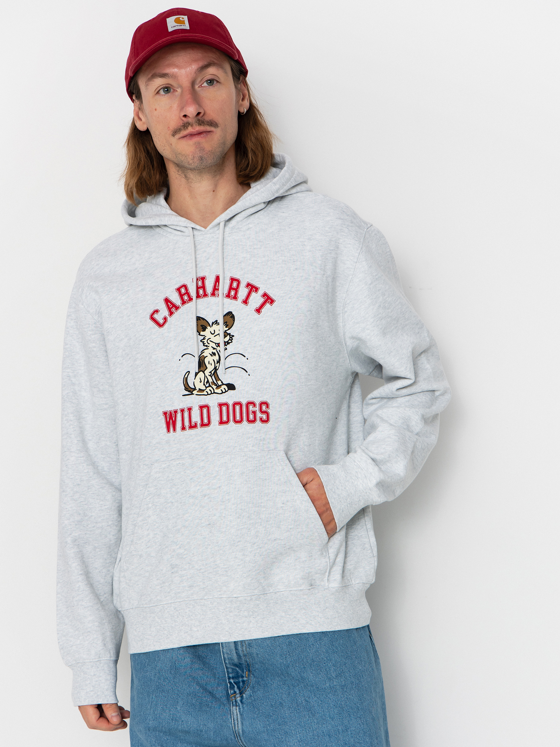Bluza z kapturem Carhartt WIP Wild Dog HD (ash heather)