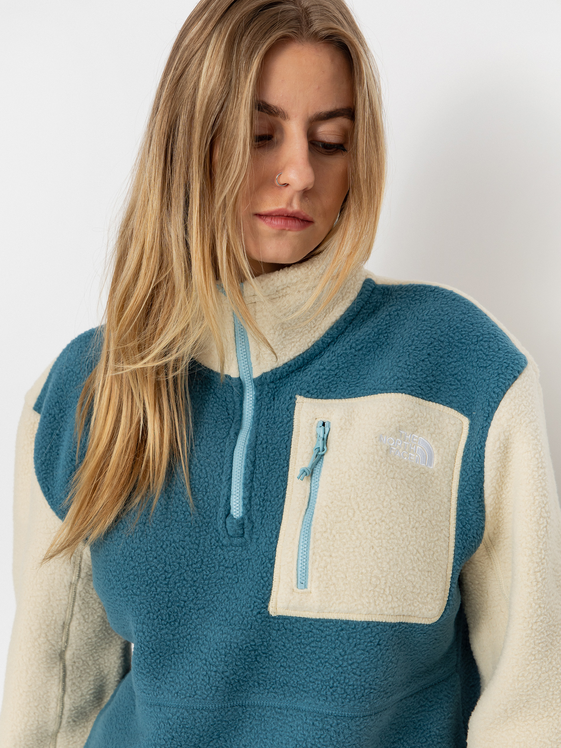Męski Polar The North Face Yumiori 1/4 Zip (space/gravel/blue eclip)