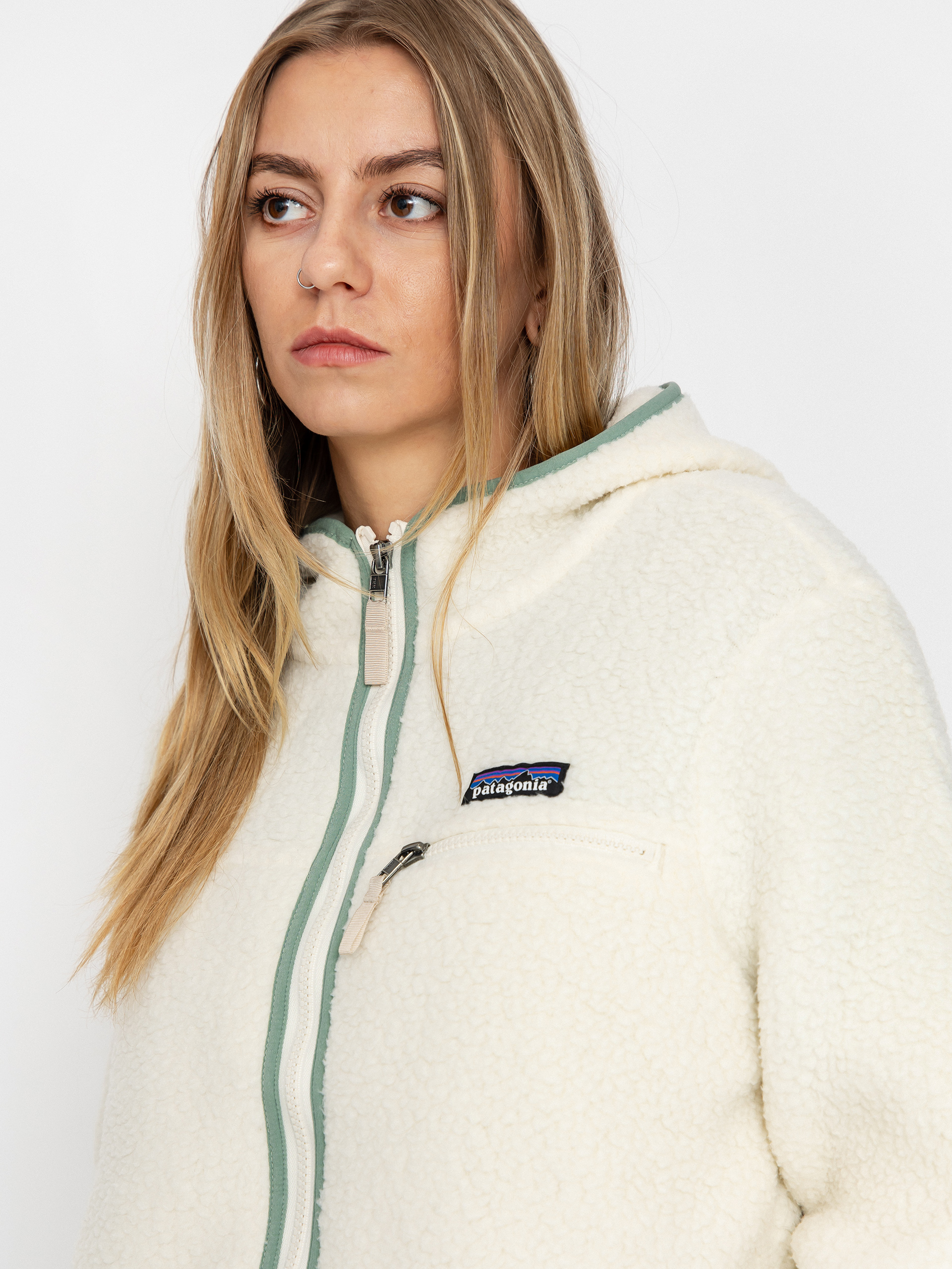 Damski Polar Patagonia Retro Pile HD (natural w/ellwood green)