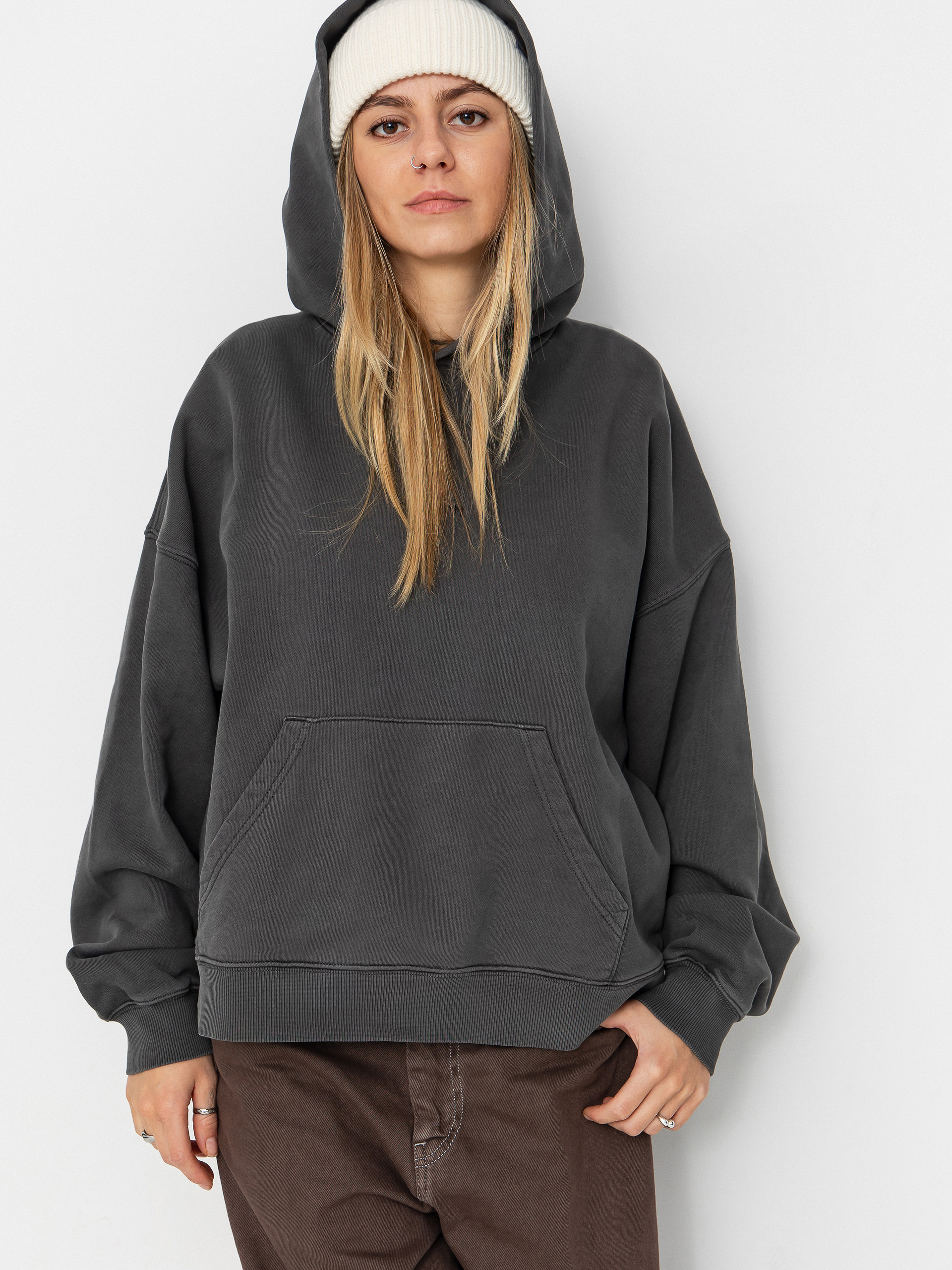 Bluza z kapturem Carhartt WIP Benton HD Wmn (graphite/garment dyed)