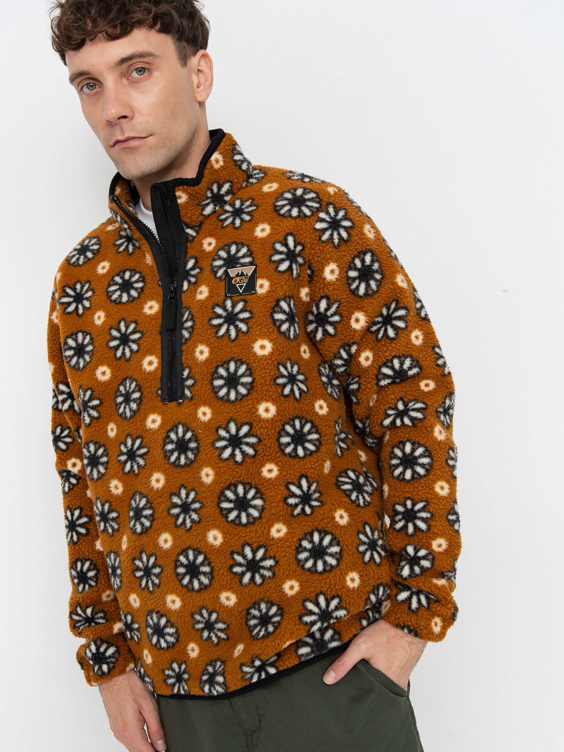 Polar Picture Kimag Printed 1/4 Zip (daisy print)