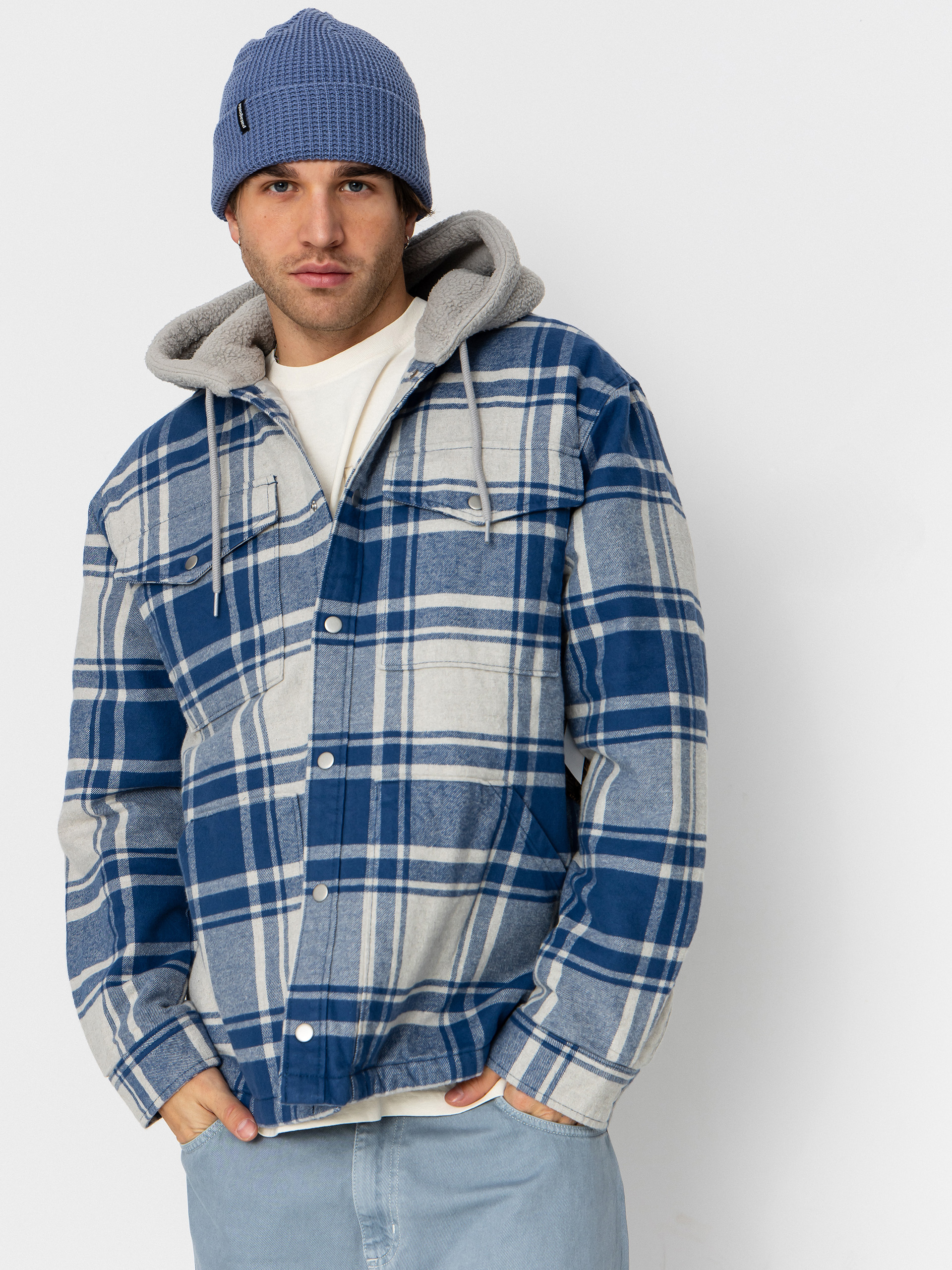 Koszula Vans Piedmont Hooded Plaid Shacket (oatmeal heather/truenvy)